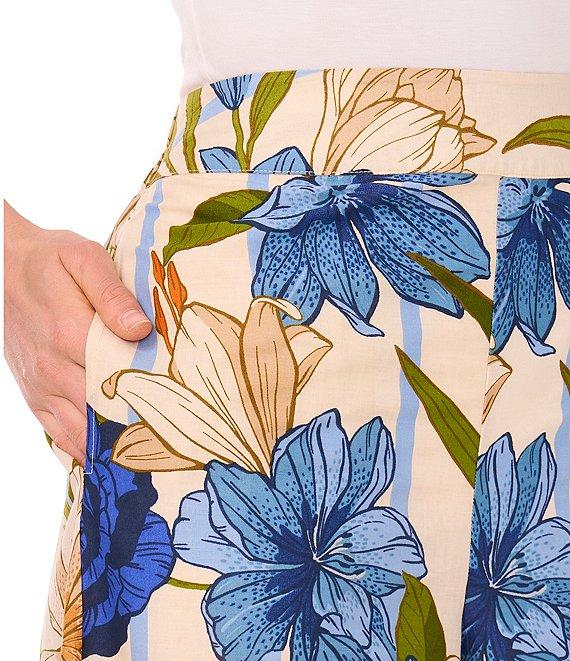 CeCe Woven Floral Print Wide Leg Pull-On Coordinating Pants Product Image