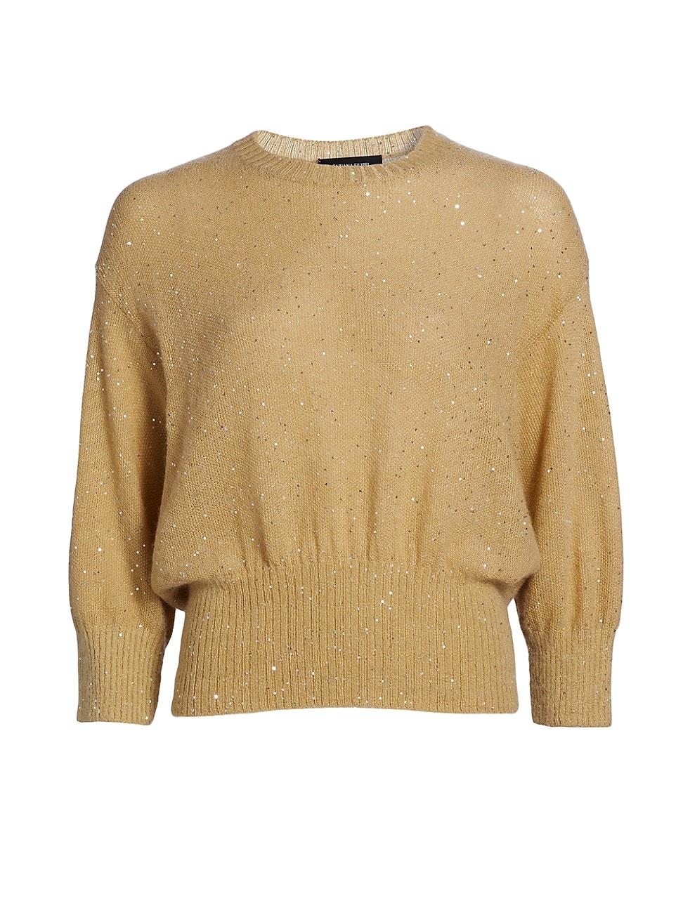 Womens Sequined Mohair-Blend Sweater Product Image