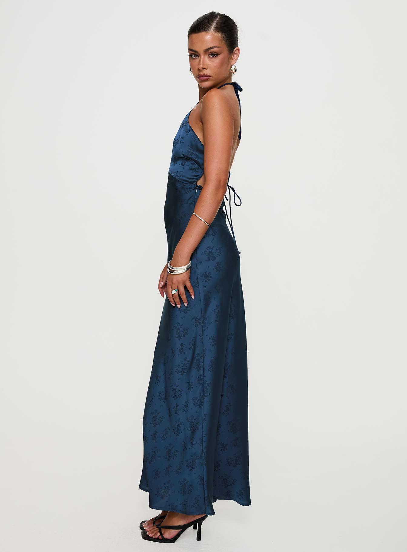 Limosina Halter Maxi Dress Navy Product Image