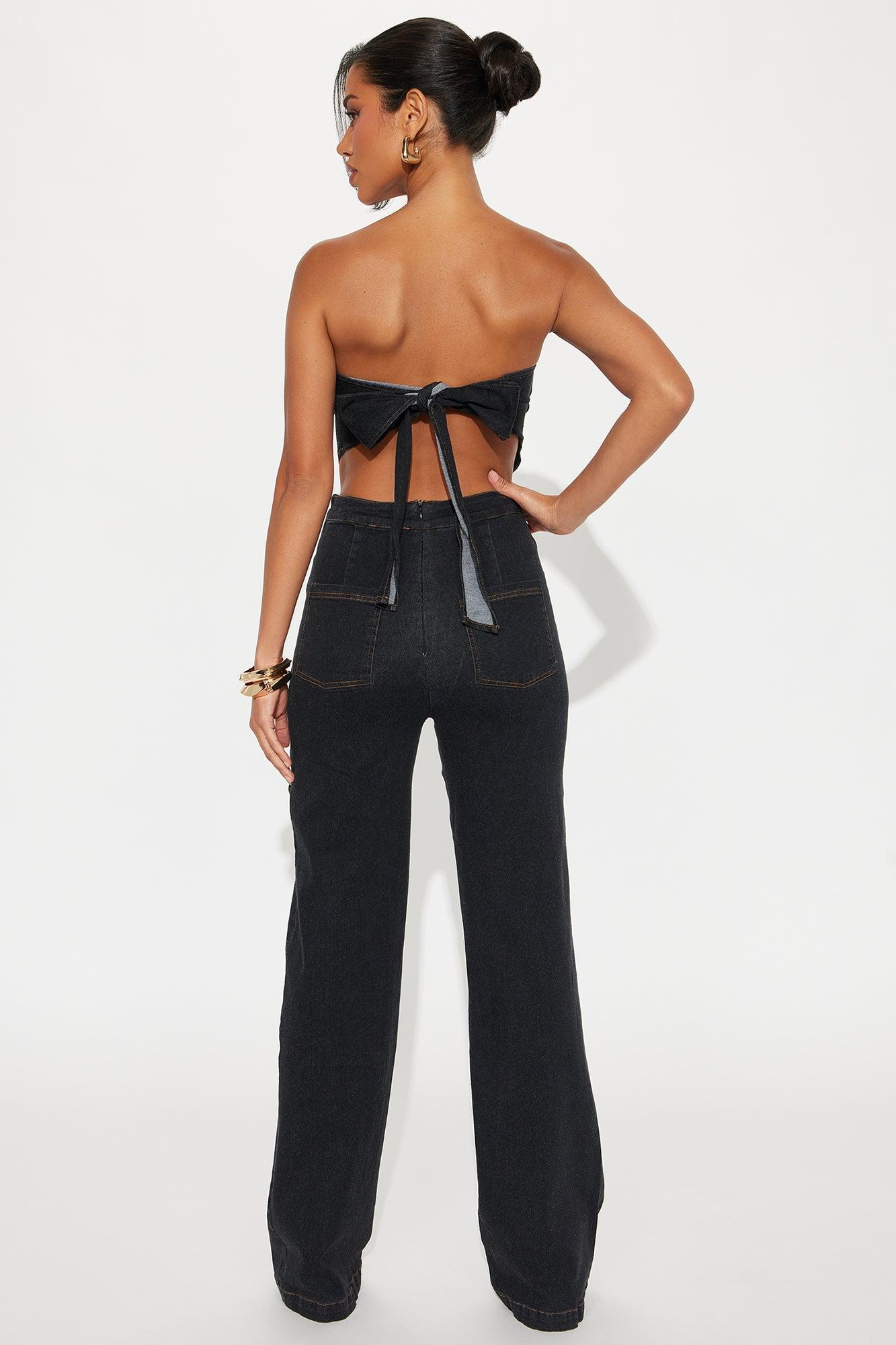 Candace Denim Jumpsuit - Black Product Image
