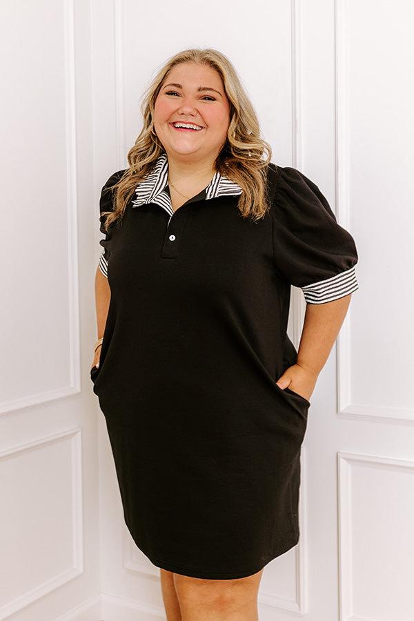 Yacht Club Livin' Mini Dress in Black Curves Product Image