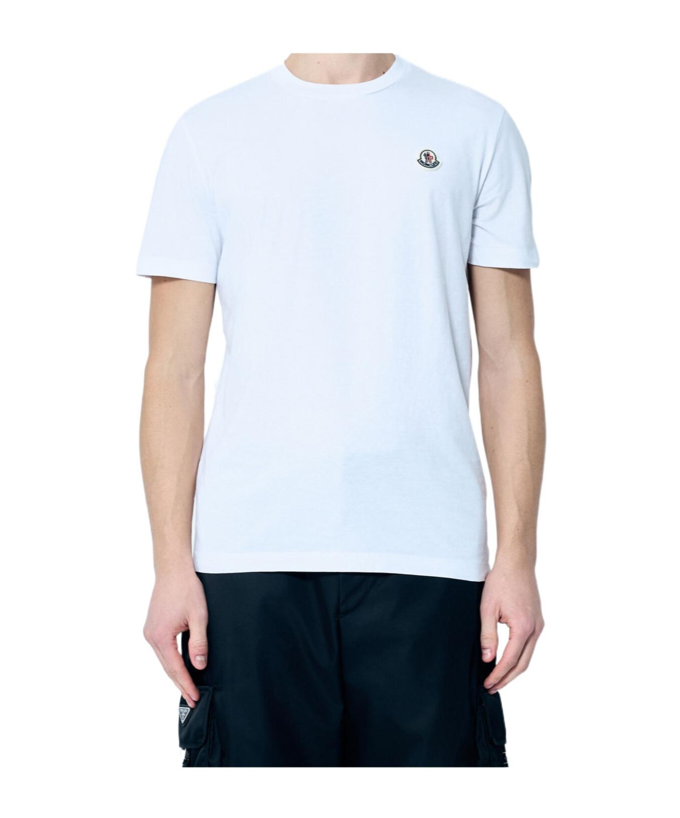MONCLER Mens White Brand-patch Short-sleeve Pack Of Three Cotton-jersey T-shirt Product Image