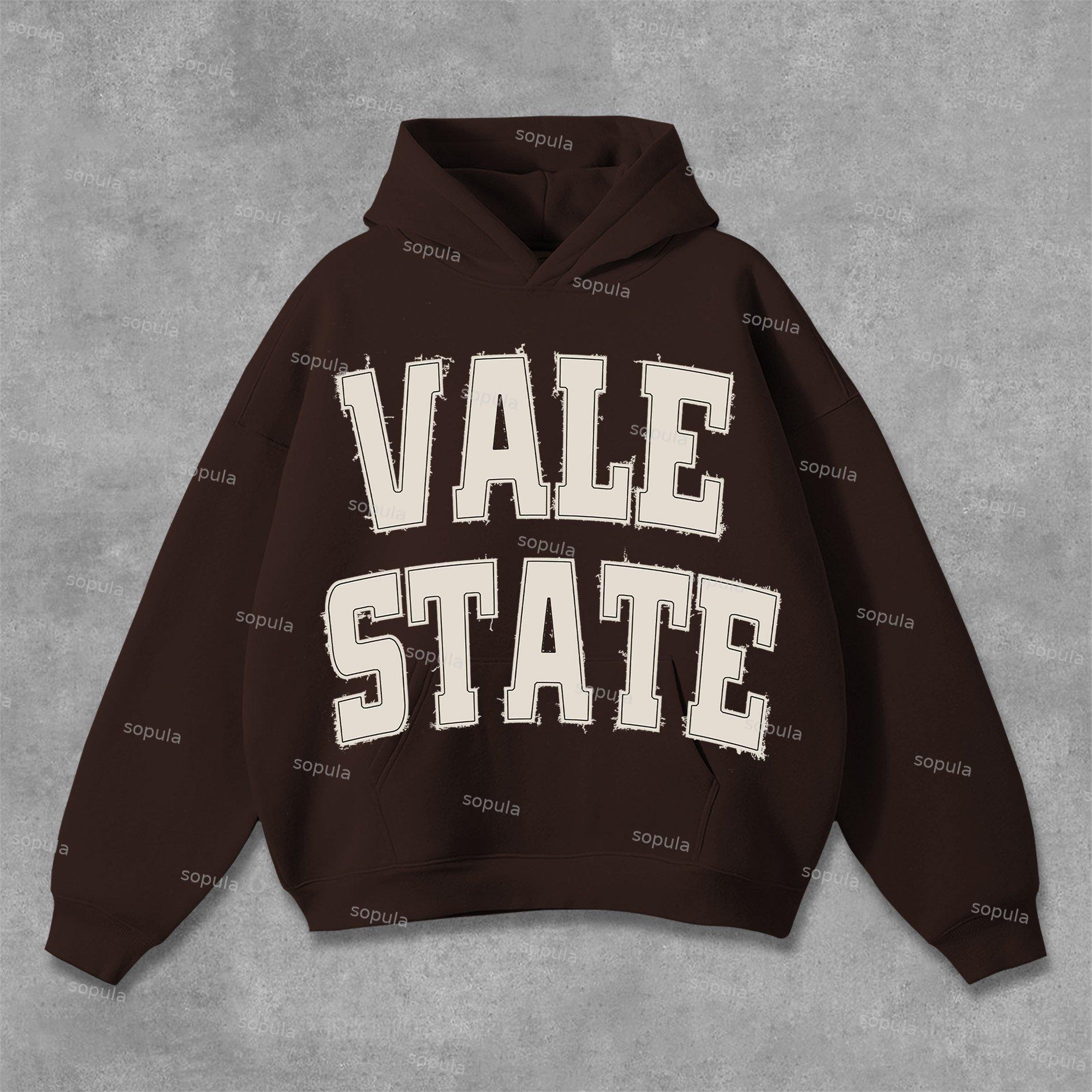 Unisex Men's Vintage Vale State Graphic Print Pocket Hoodie Product Image