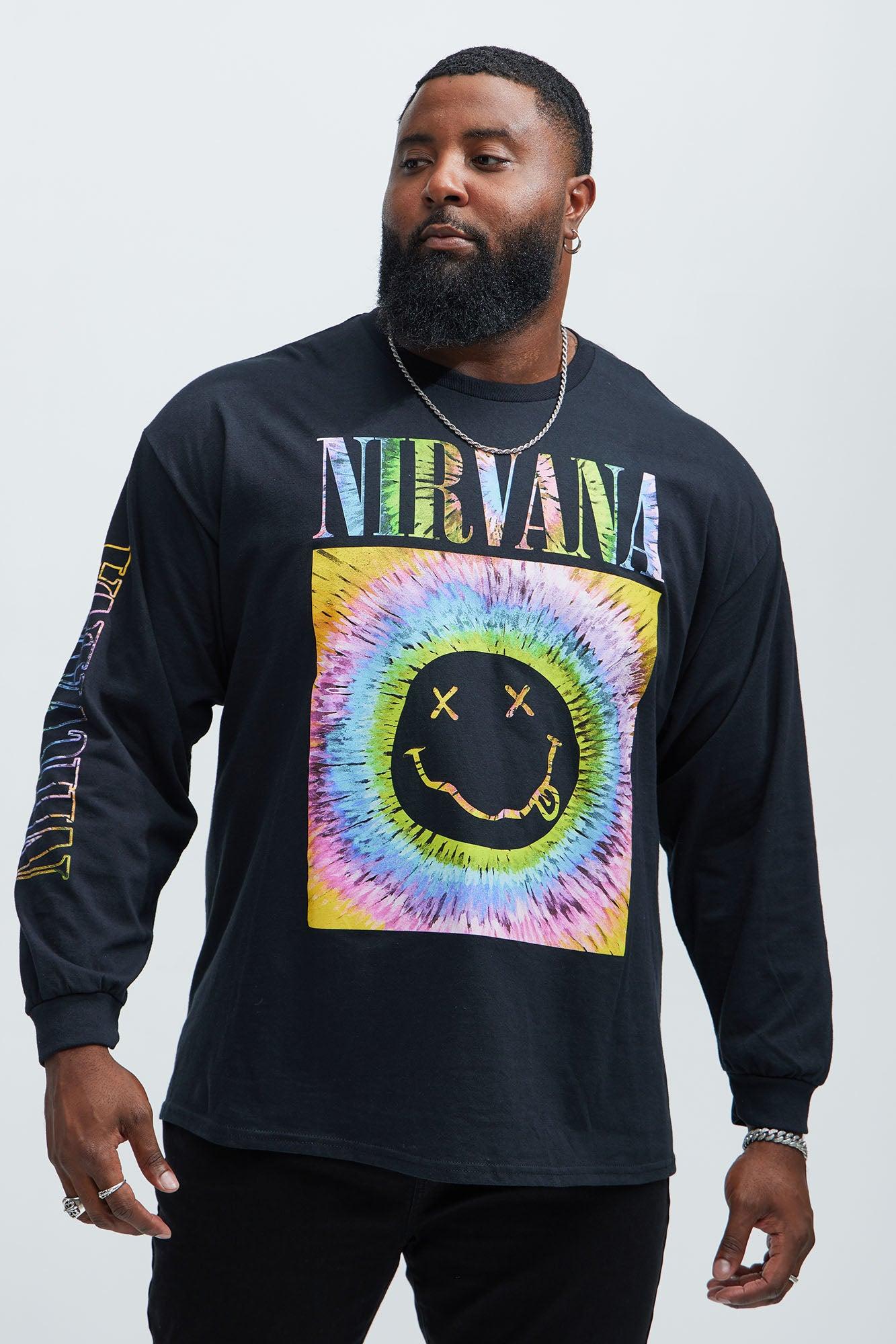 Nirvana Smiley Face Long Sleeve Tee - Black Product Image