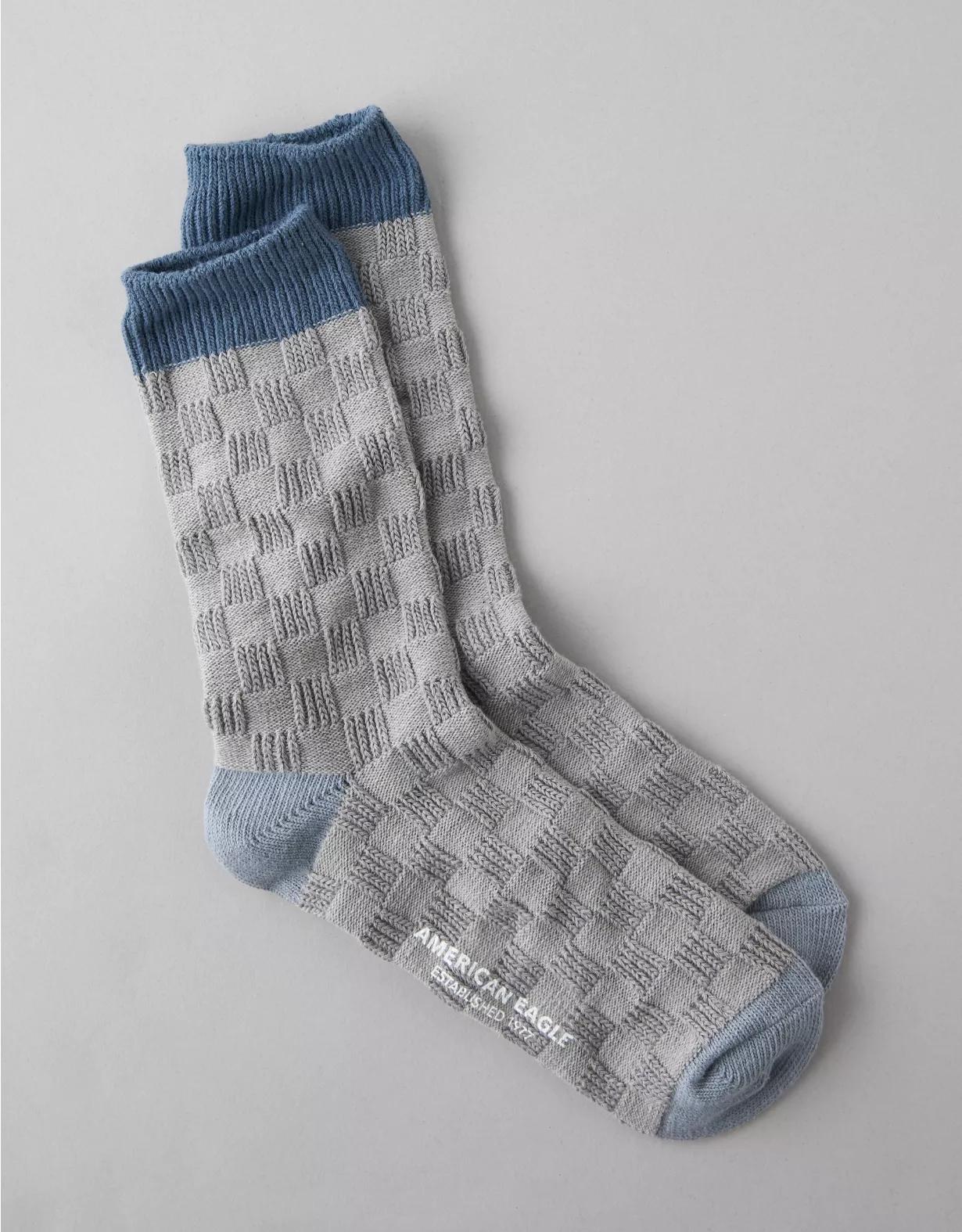 AE Checkerboard Terry Crew Socks Product Image