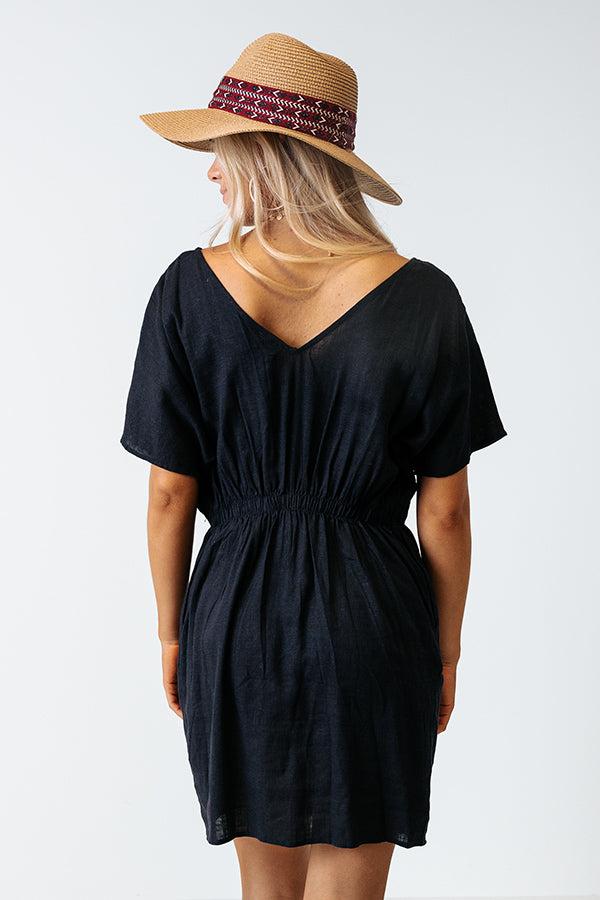 Capri Kisses Button Up Dress In Navy Product Image