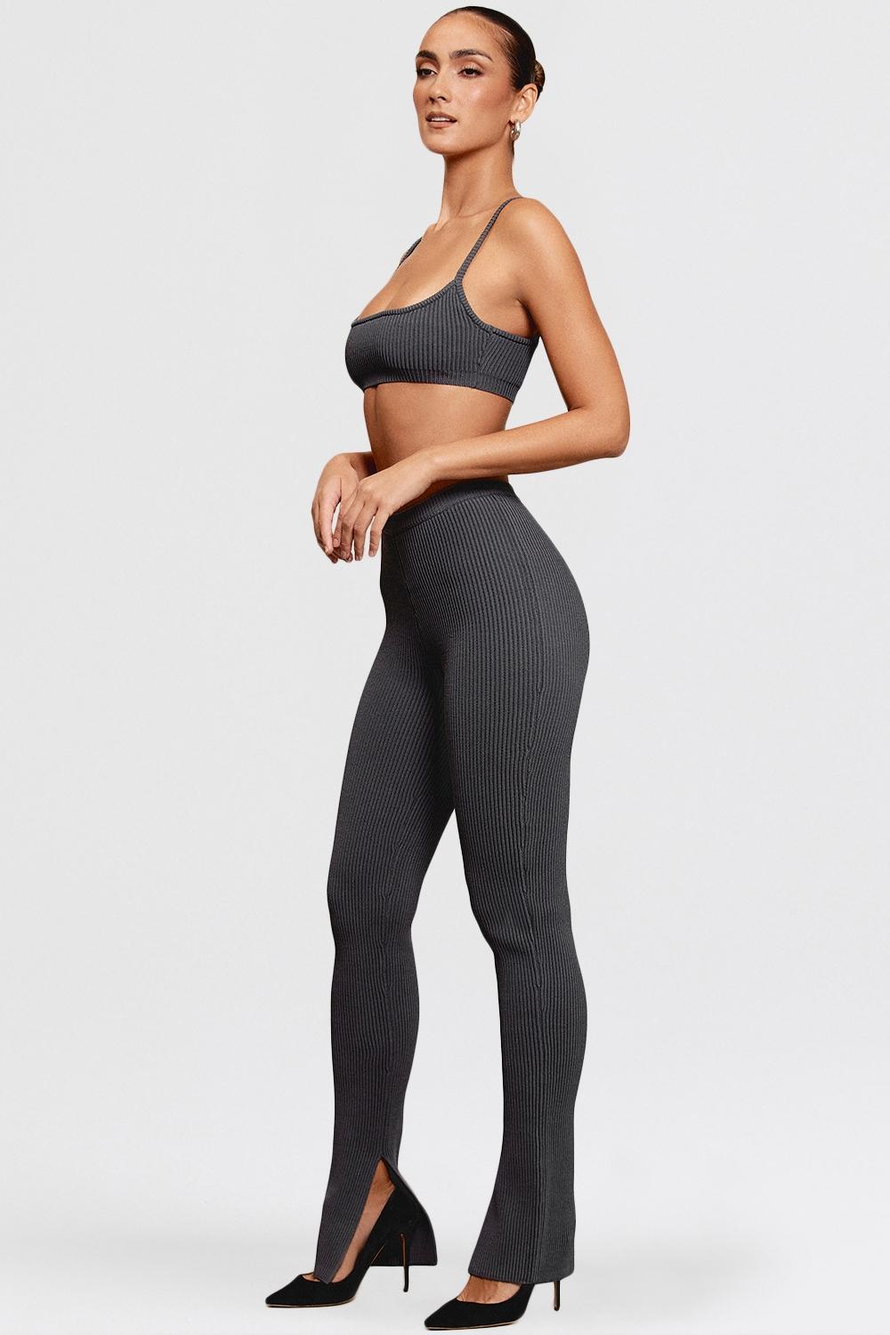 Mitzi  dark grey ribbed knit leggings - sale Product Image