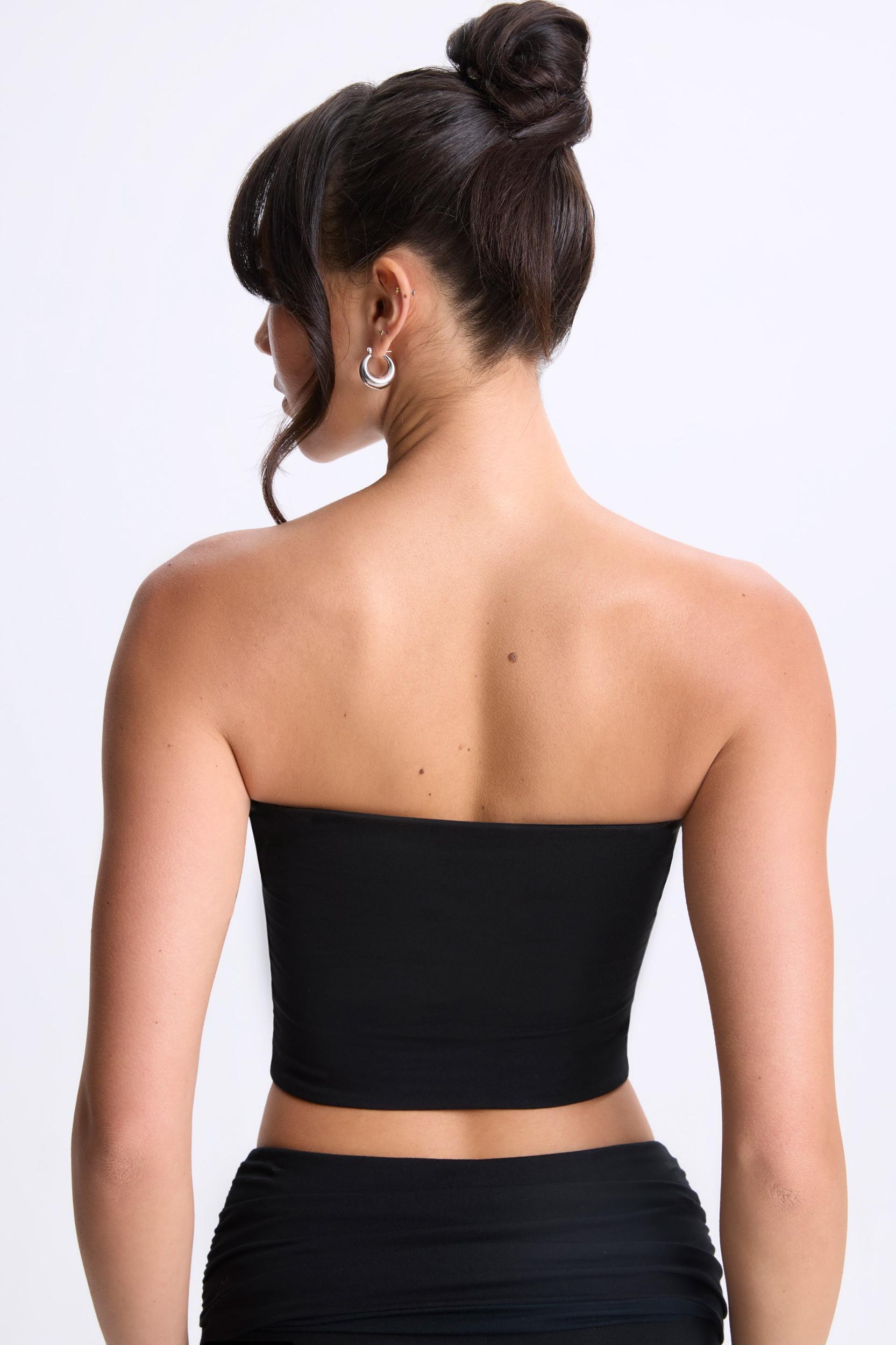 Twist-Front Bandeau Top in Black Product Image