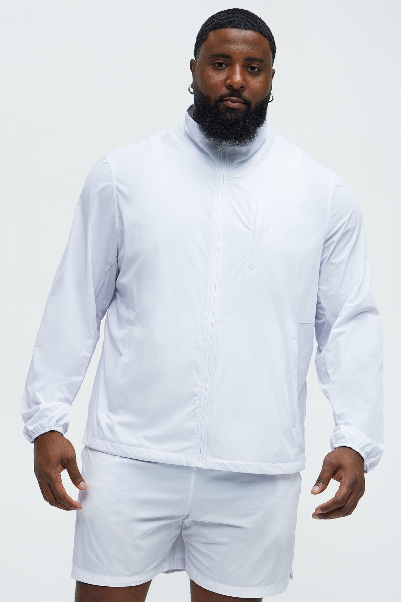 Lightweight Stretch Running Windbreaker Jacket - White Product Image