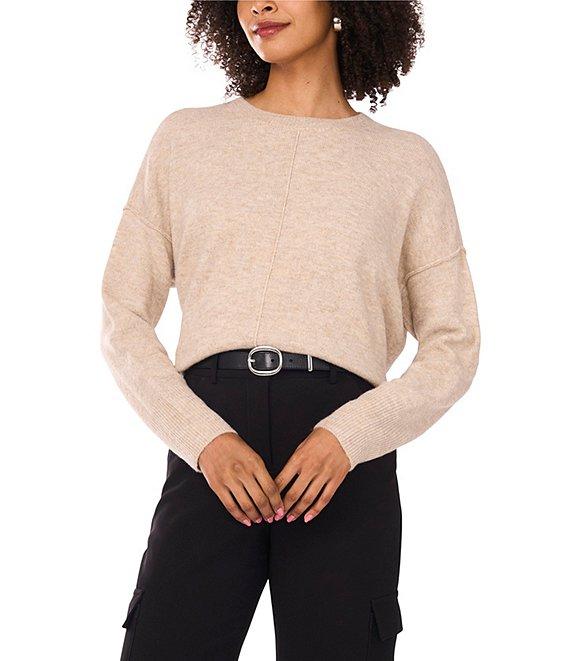 Vince Camuto Crew Neck Long Sleeve Extended Shoulder Seamed Cozy Statement Sweater Product Image