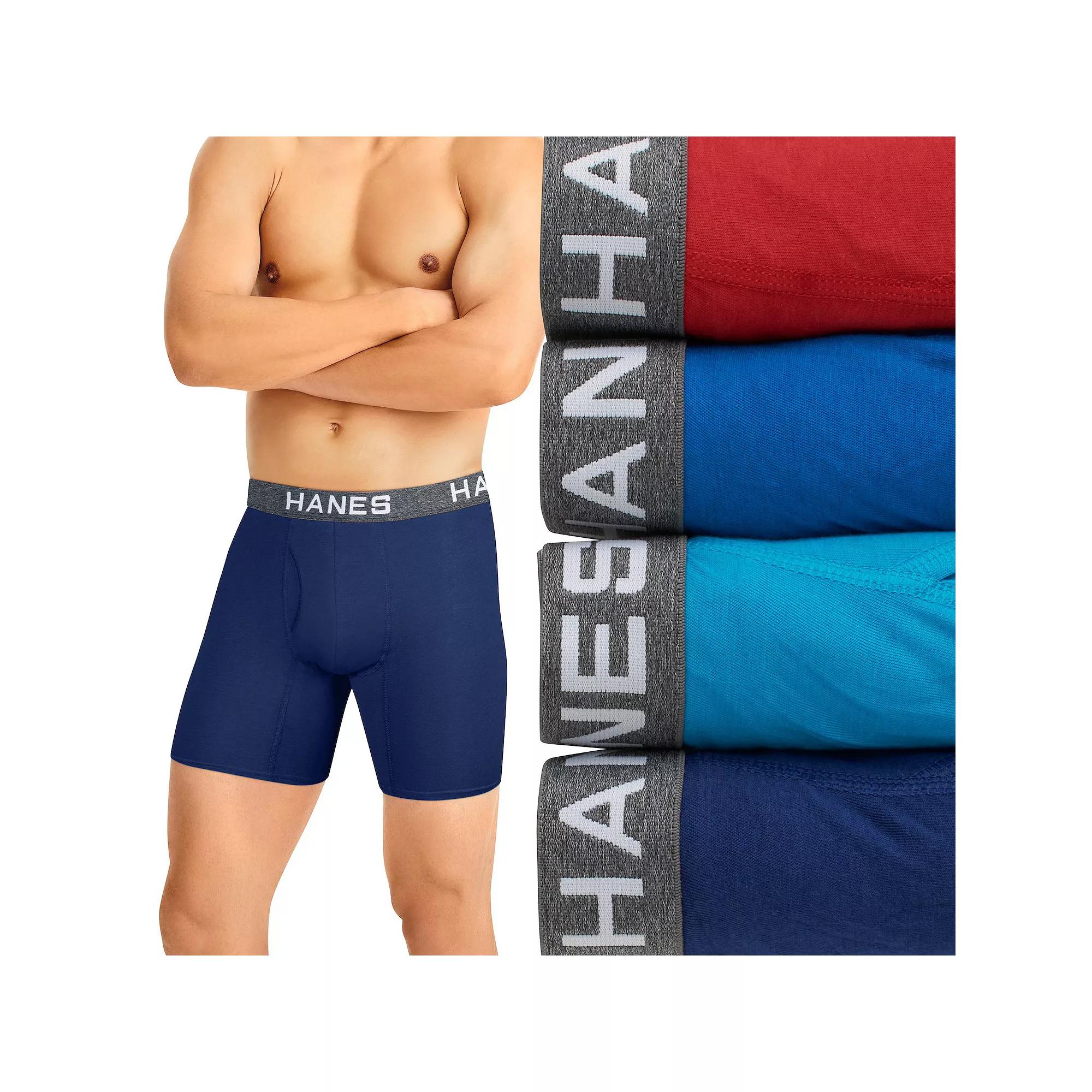 Men's Hanes® 4-Pack Ultimate Comfort Flex Fit Moisture-Wicking Boxer Brief Underwear,  Product Image