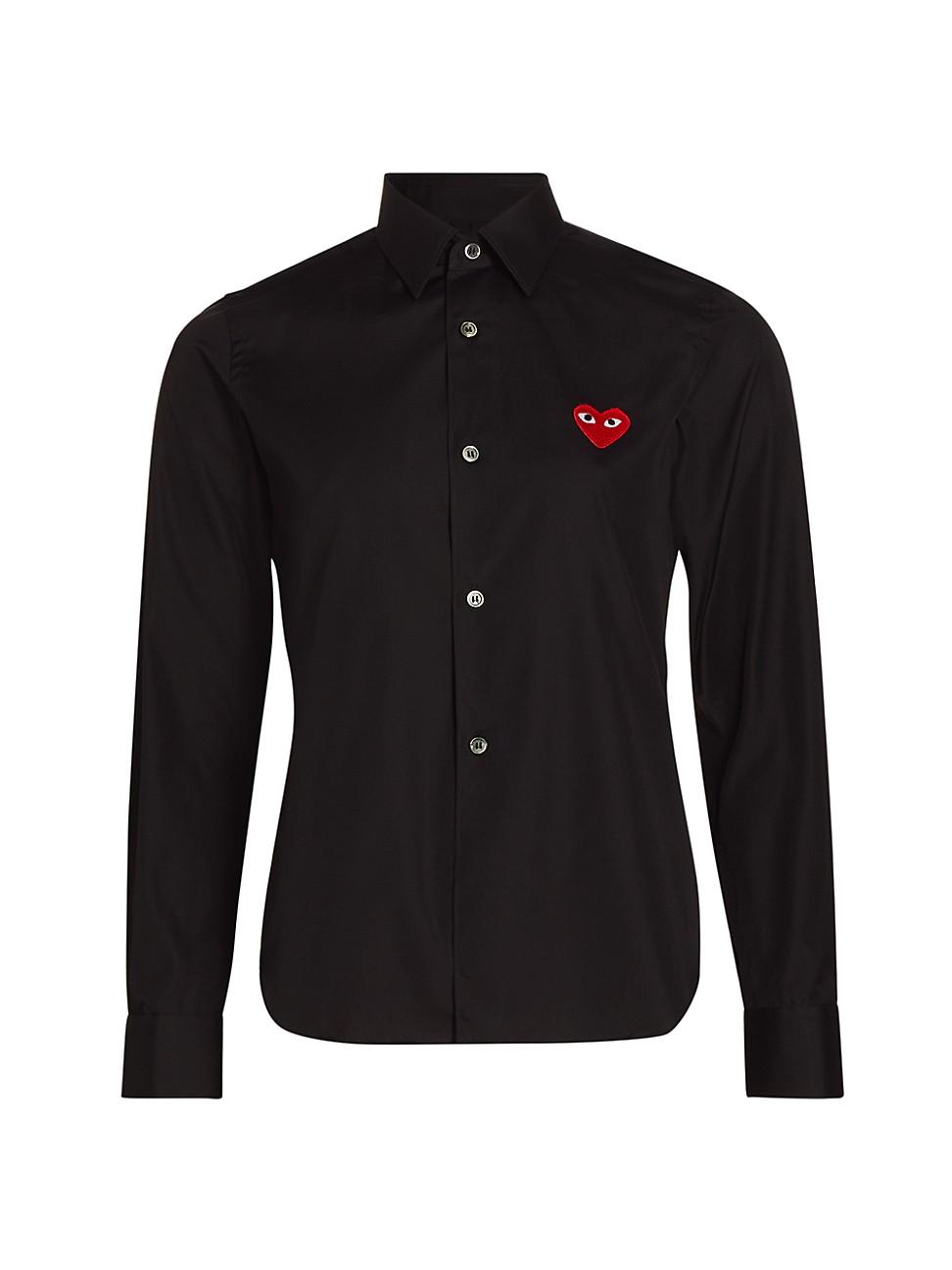 Womens Heart Button Down Shirt Product Image