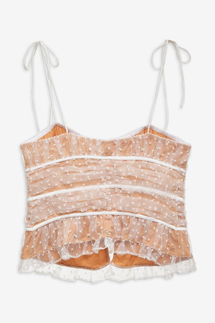 Devon Dot Bustier — White Product Image