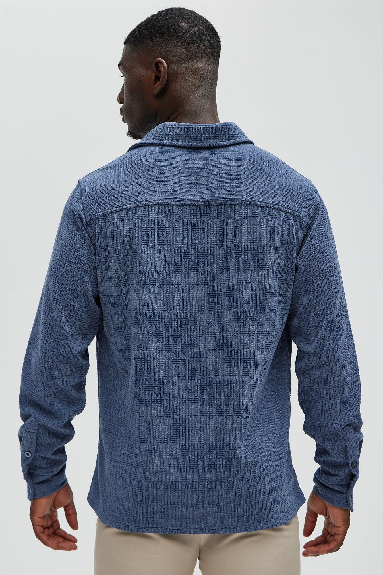 No Accident Textured Shirt - Blue Product Image