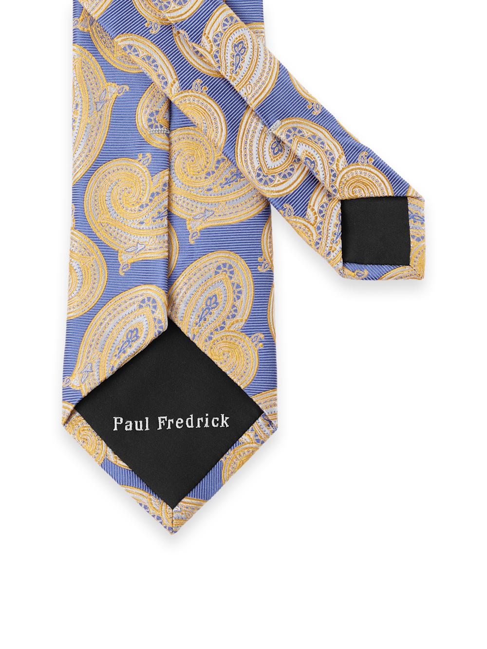 Paisley Woven Silk Tie - Yellow/blue Product Image