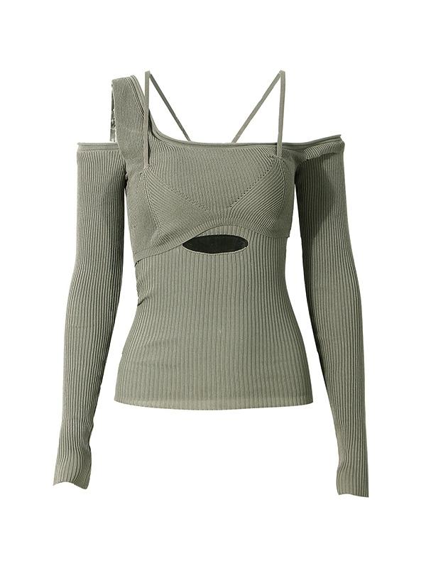 One Shoulder Cutout Knit Product Image