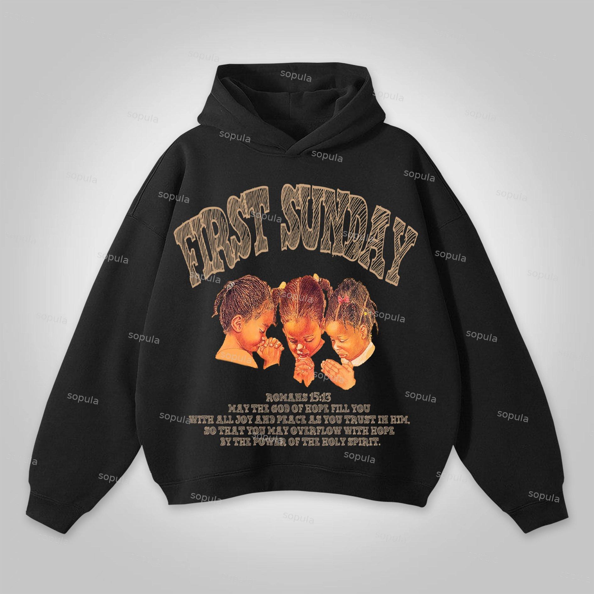 Sopula Vintage Fun Smiley Skull Graphic Print Hoodie Product Image