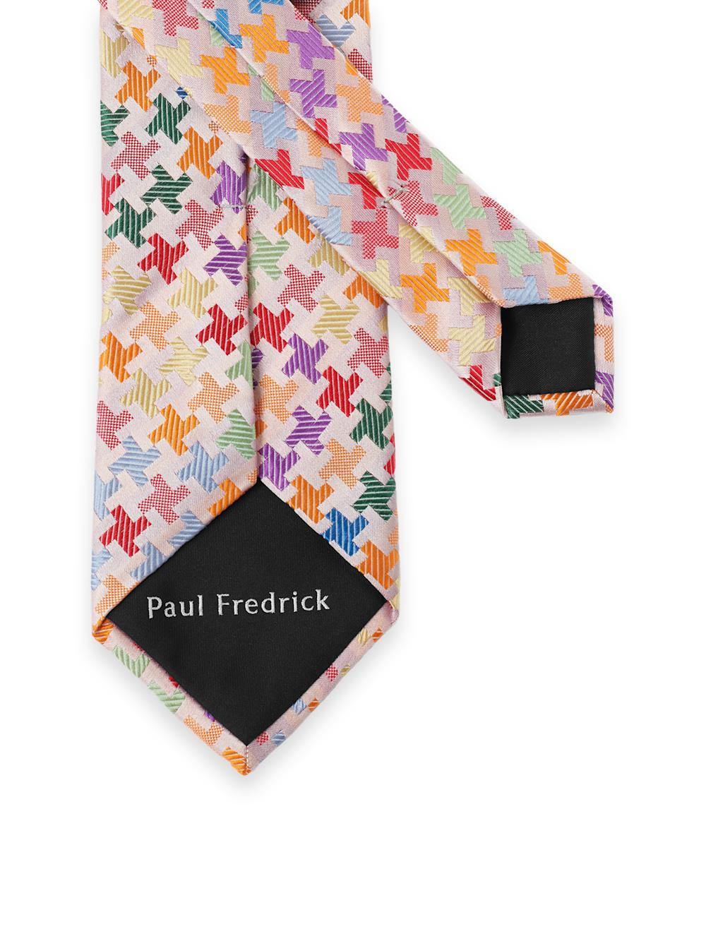 Geometric Woven Silk Tie - Multi Product Image