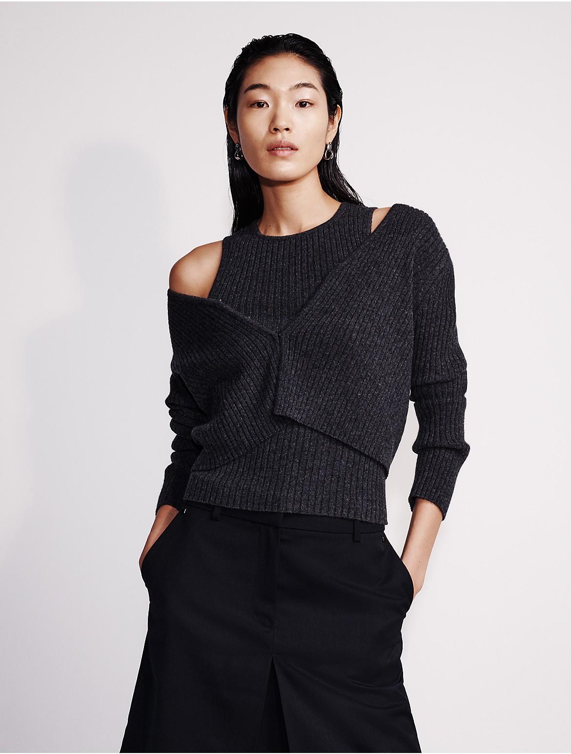 Calvin Klein Womens Cashmere 2-In-1 Cardigan Set - White Product Image