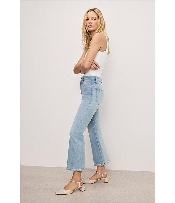 Good American Good Legs Soft-Tech Mid Rise Crop Mini Boot Jeans Product Image