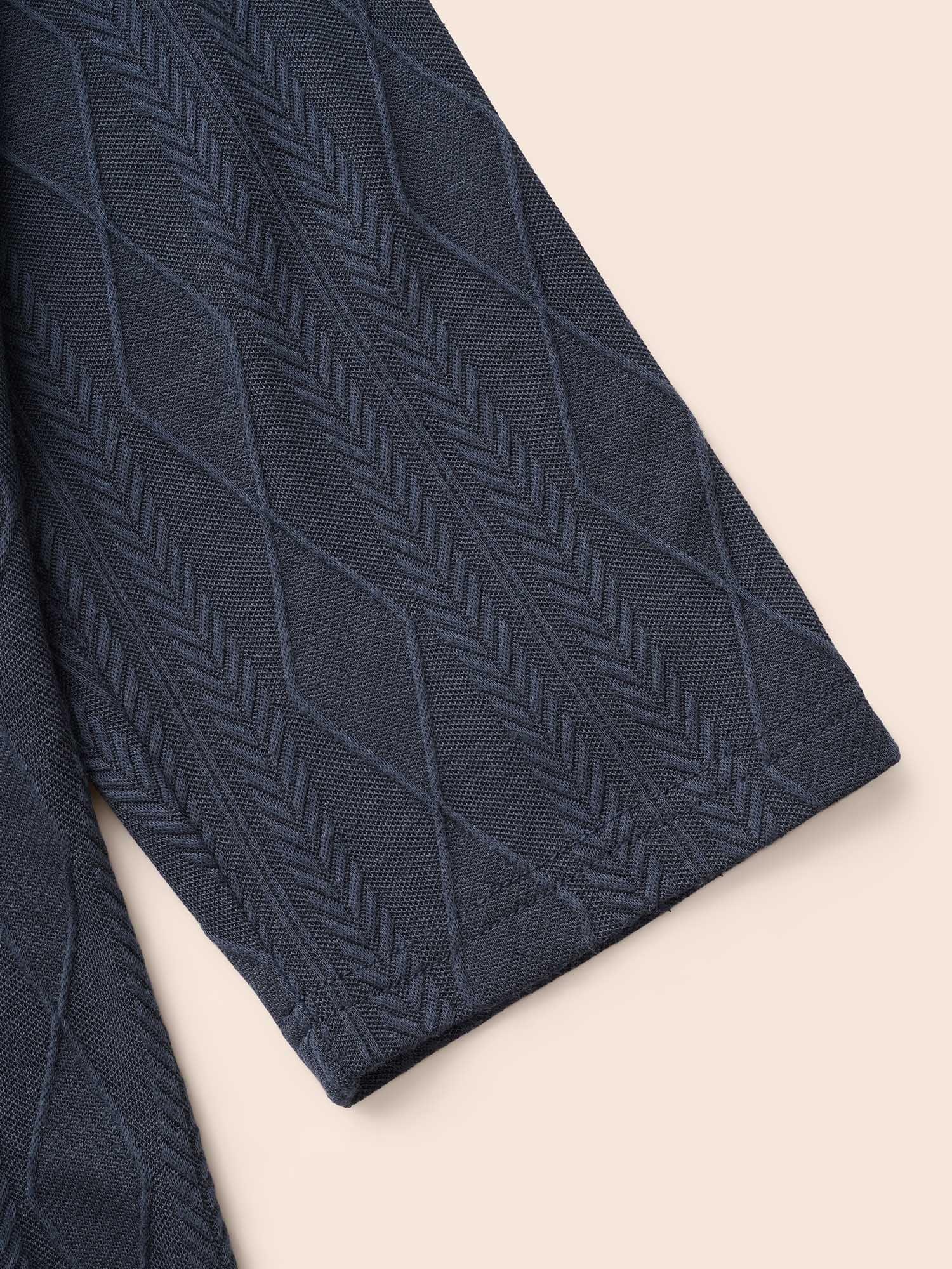 Lapel Collar Texture Button Up Jacket Female Product Image