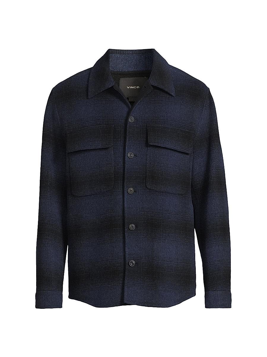 Mens Plaid Splittable Shirt Jacket Product Image