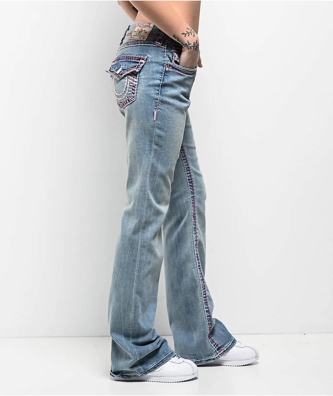 True Religion Becca Super T California Poppy Mid Rise Bootcut Jeans Product Image