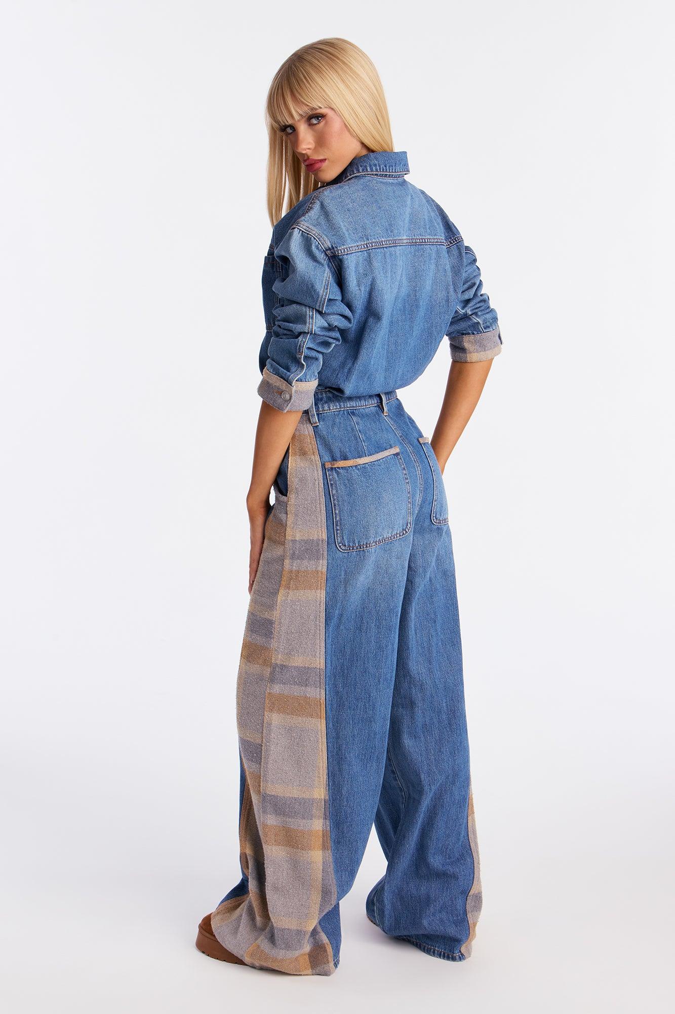 Cool Hour Denim Jumpsuit - Dark Denim Female Product Image