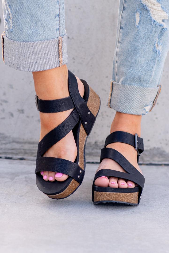 Very G Shayne Wedge Sandals - Black Product Image