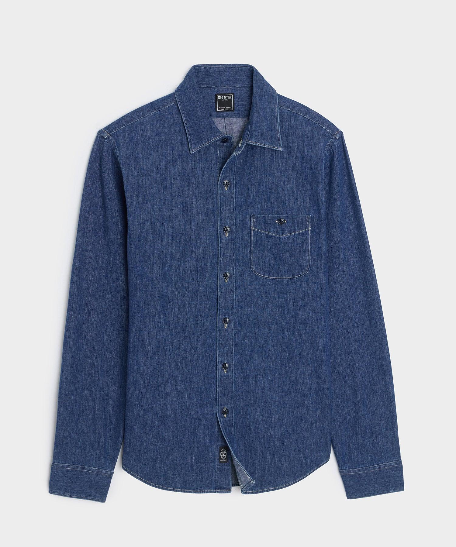 Denim Point Collar Shirt Product Image