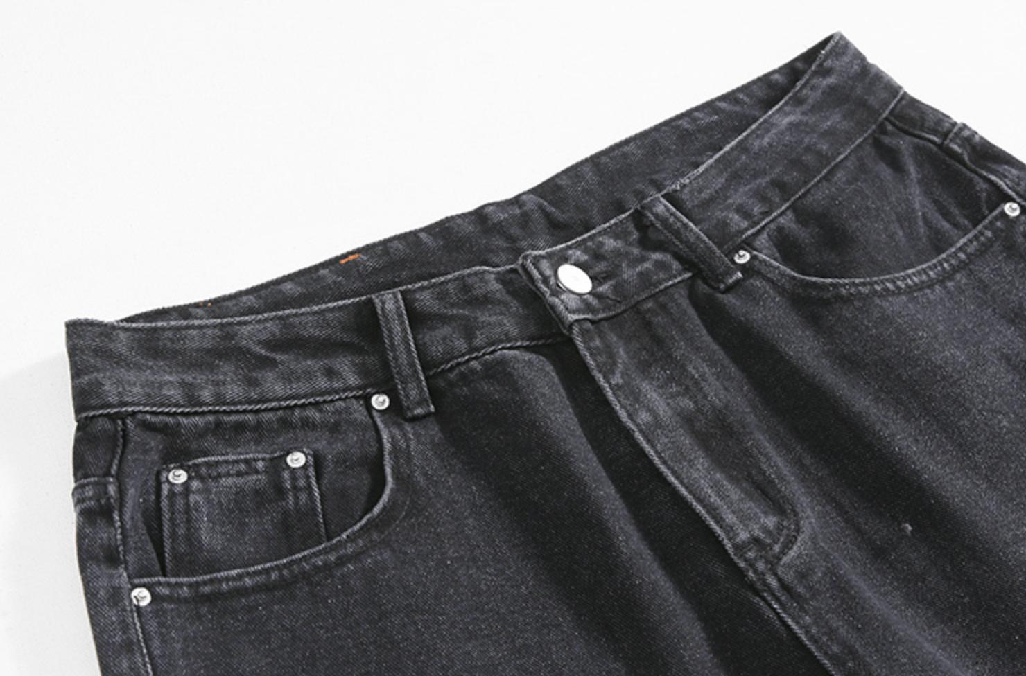 RT No. 7022 DARK GRAY STRAIGHT DENIM JEANS Product Image