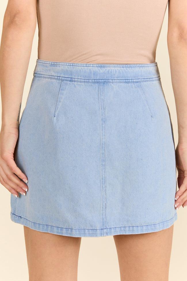 Worn In Love Cargo Light Wash Denim Mini Skirt FINAL SALE Product Image