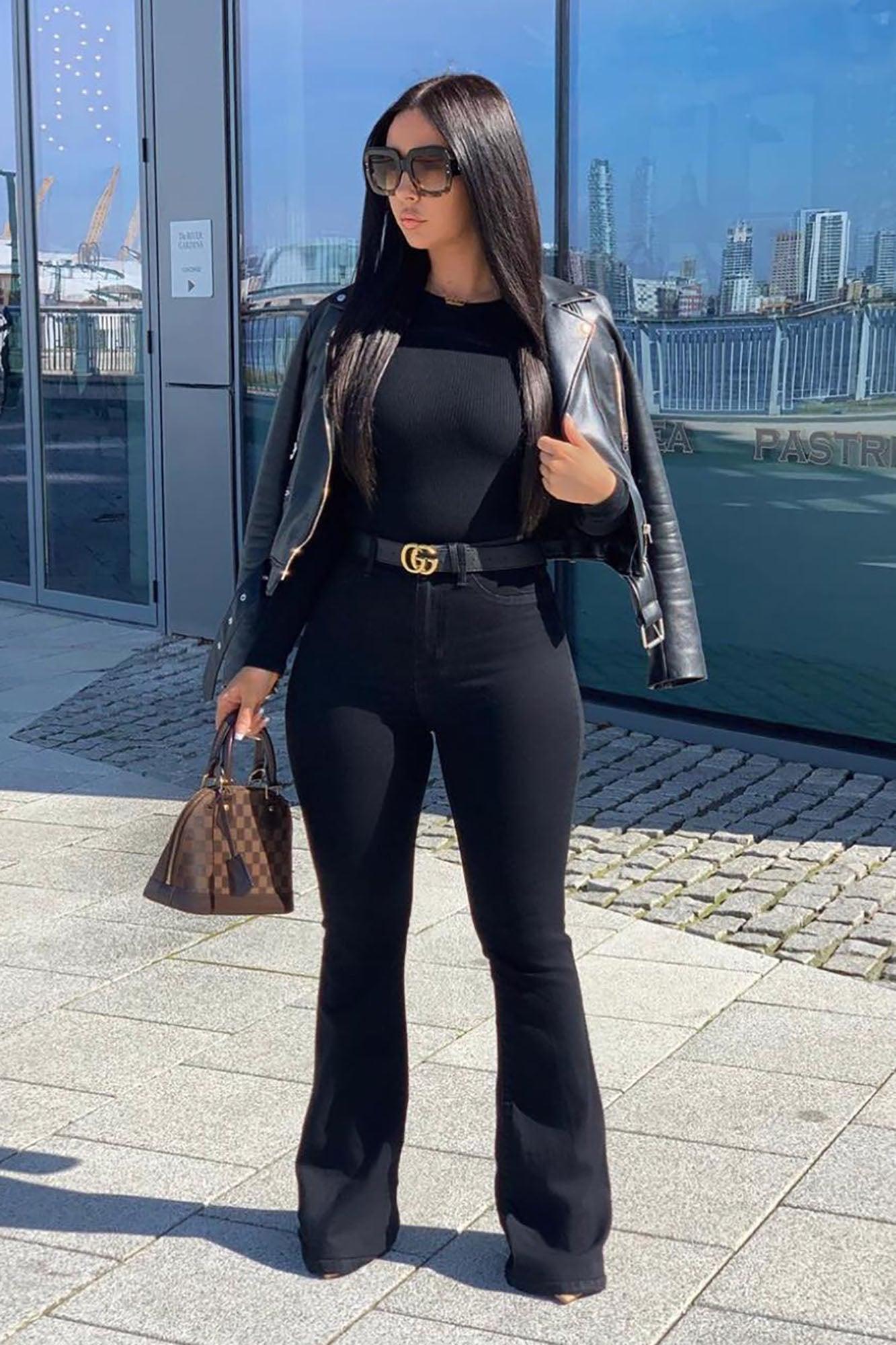 Valentina High Rise Flare Jeans - Black Product Image