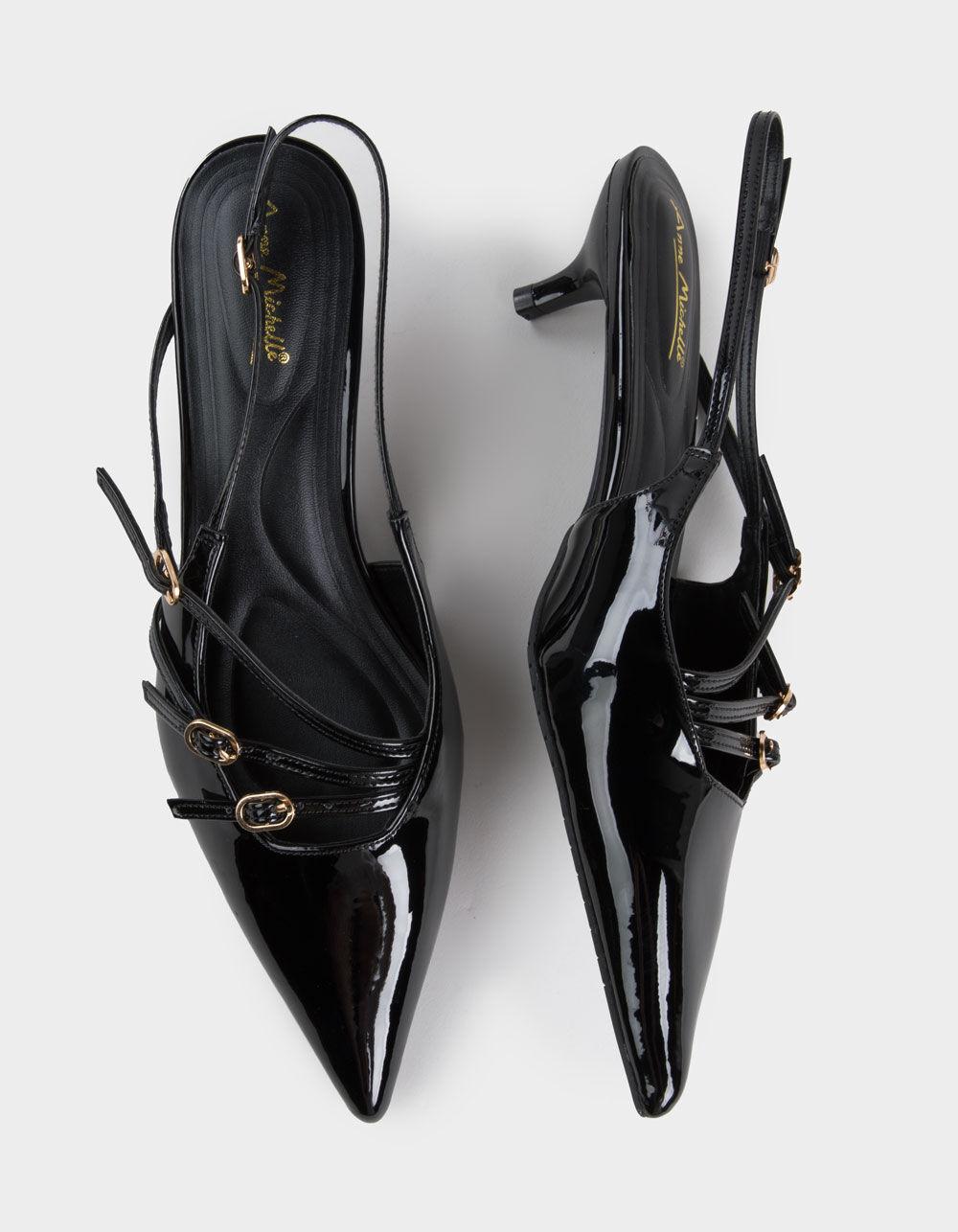 ANNE MICHELLE Stile Womens Slingback Heels - BLACK Product Image