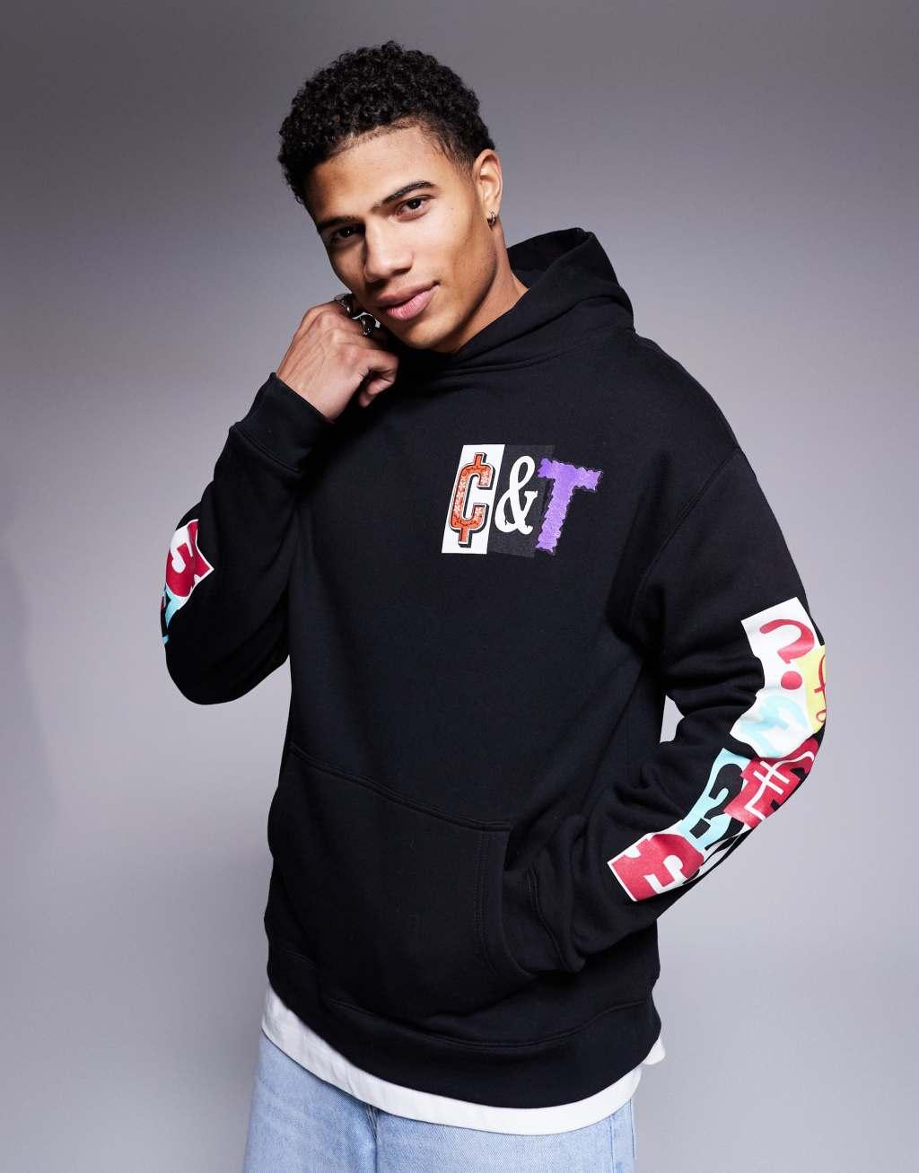 Cheats & Thieves ransom logo back print 320gsm hoodie in black Product Image