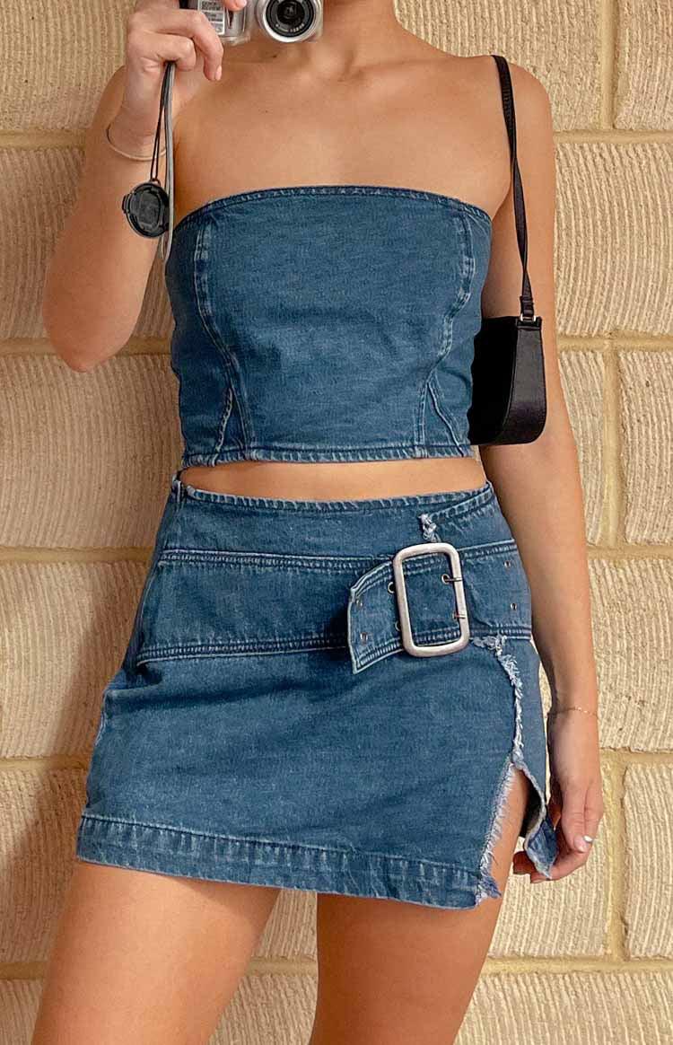 Elouise Buckle Denim Mini Skirt Baby Product Image