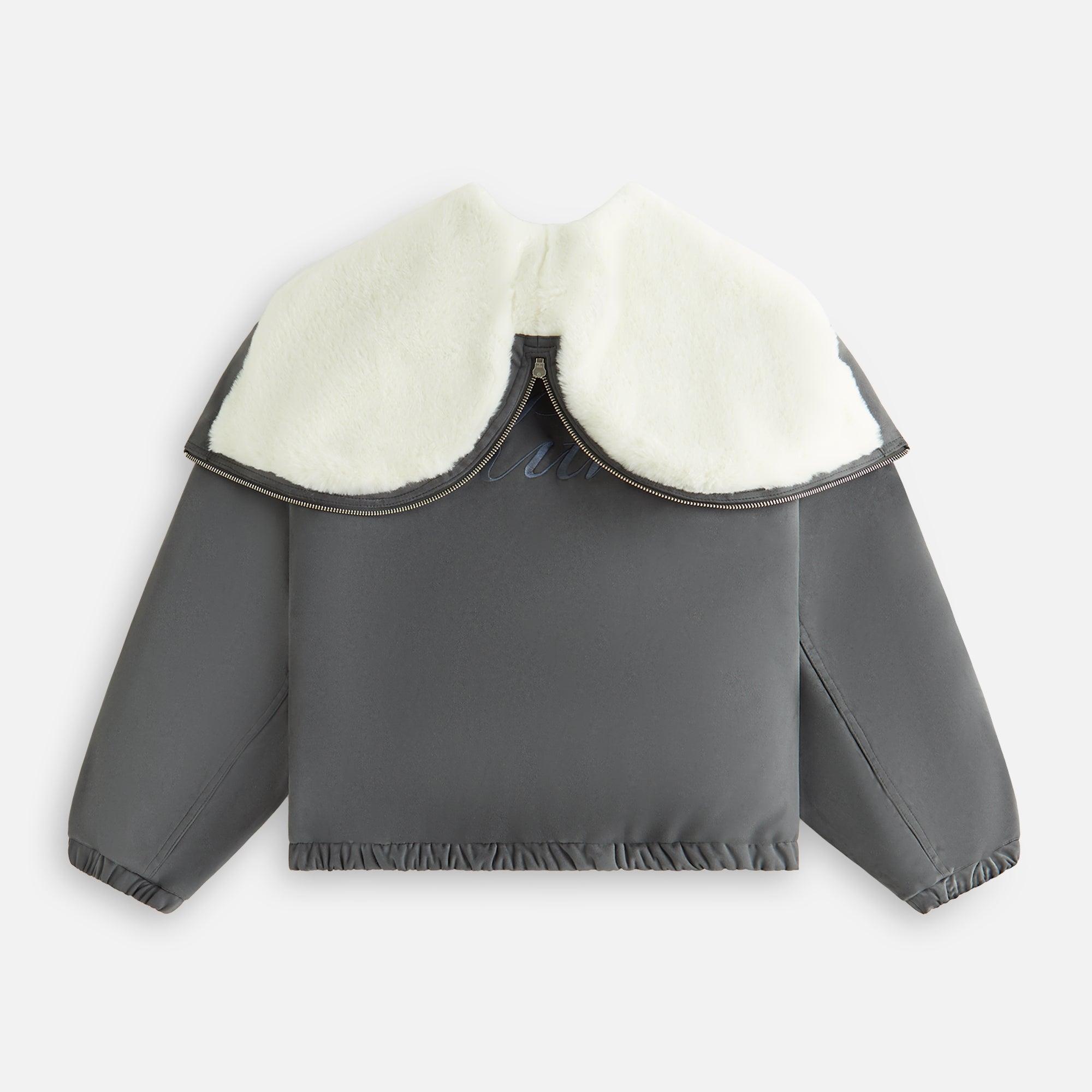 Kith Women Nylas Microsuede Zip Hooded Bomber - Asteroid Female Product Image