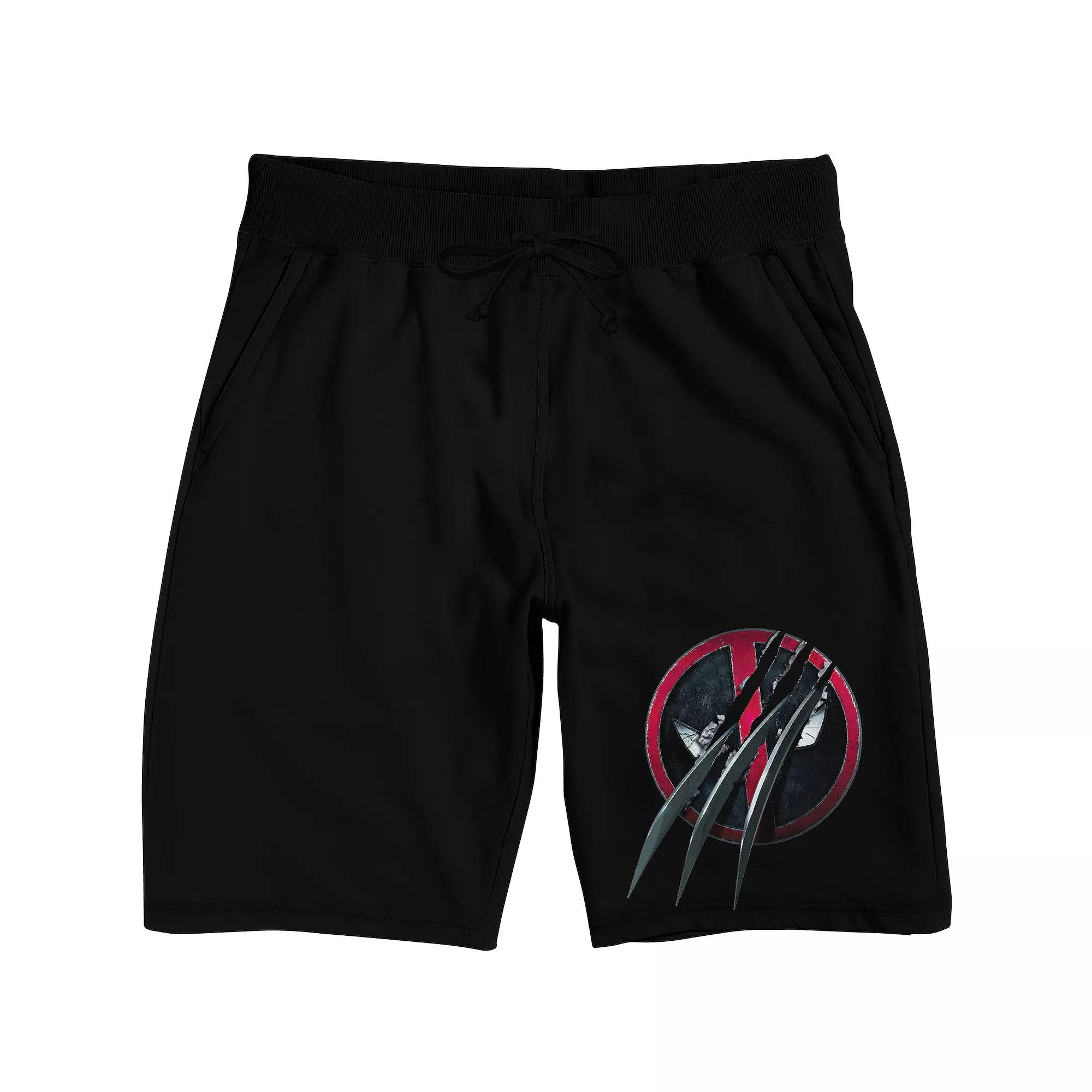 Men's Deadpool and Wolverine Emblem Pajama Shorts,  Product Image