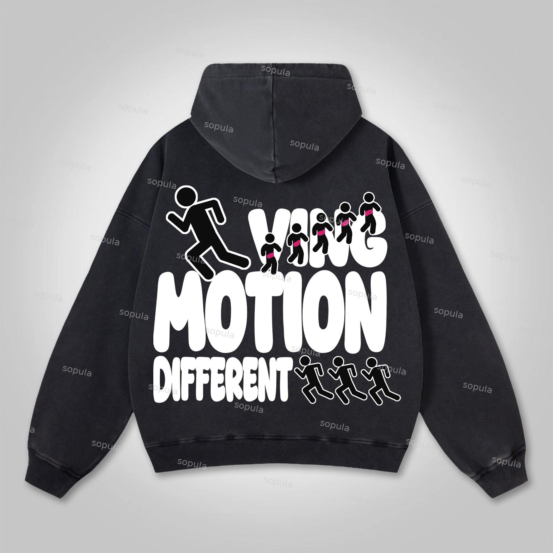 Sopula Vintage Motion Different Graphic Washed Hoodie Product Image