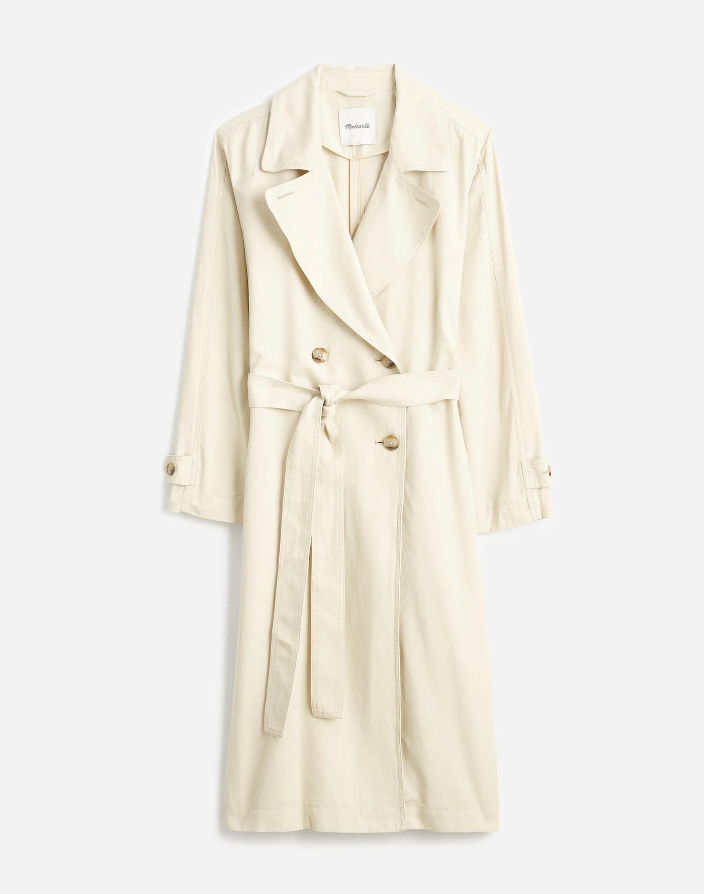 Belted Trench Coat in Drapey Twill Product Image