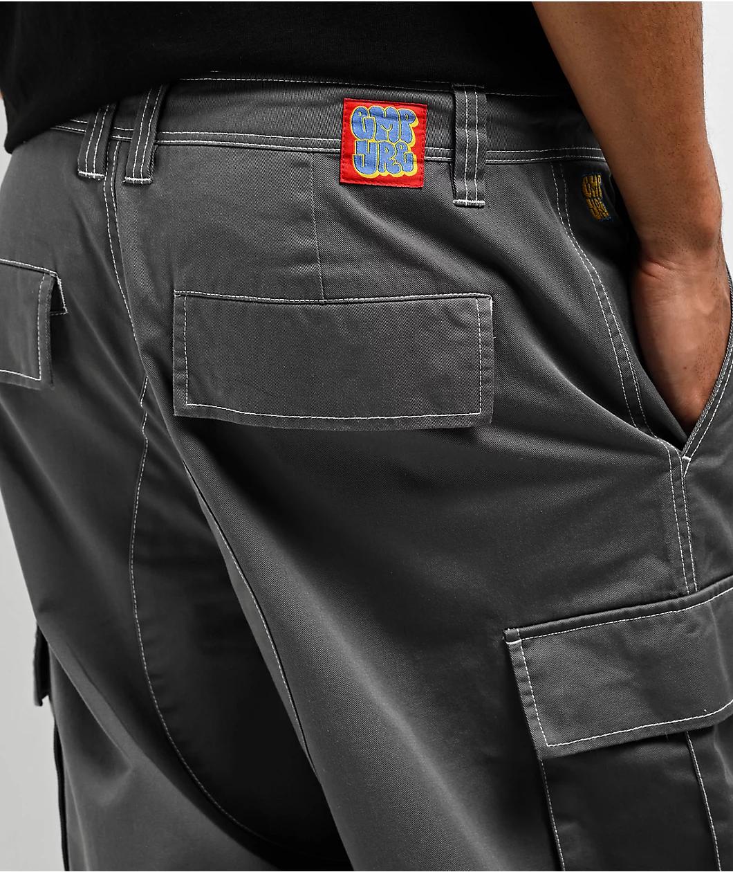 Empyre Ultra Loose Grey Cargo Skate Pants Product Image