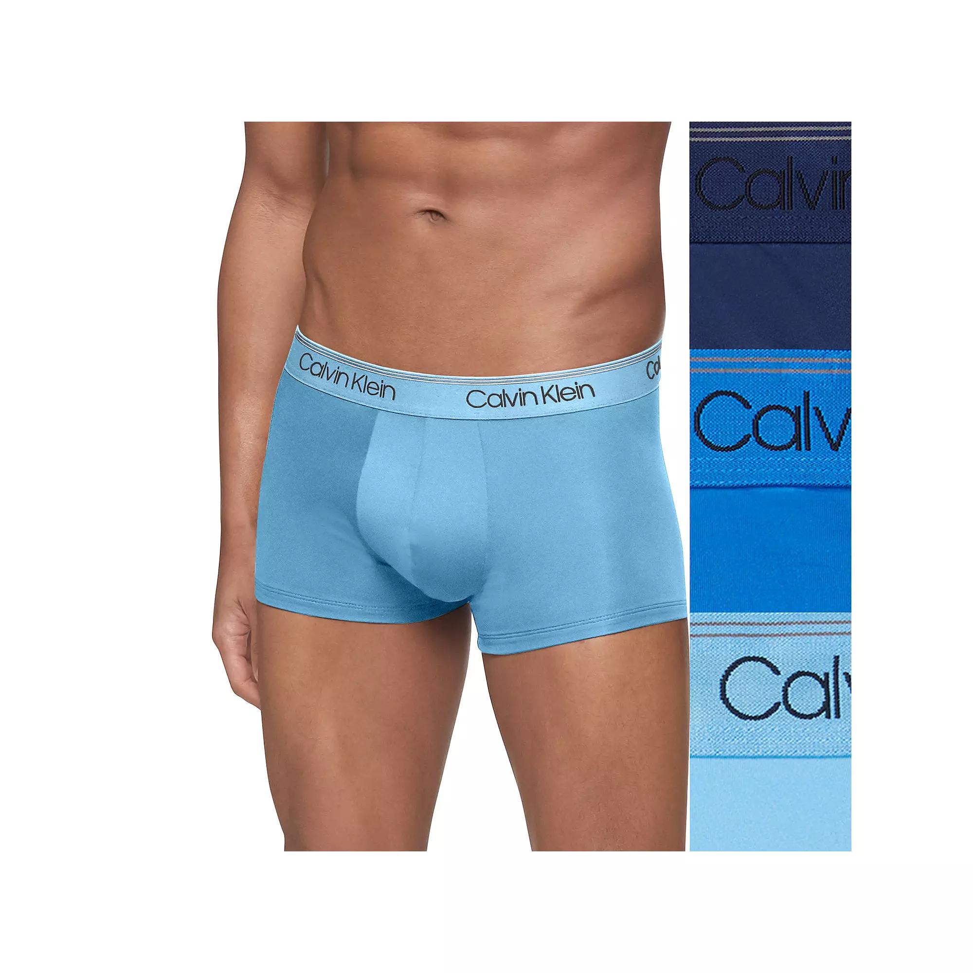 Men’s Calvin Klein 3-Pack Microfiber Stretch Low-Rise Trunks, Men's,  Product Image