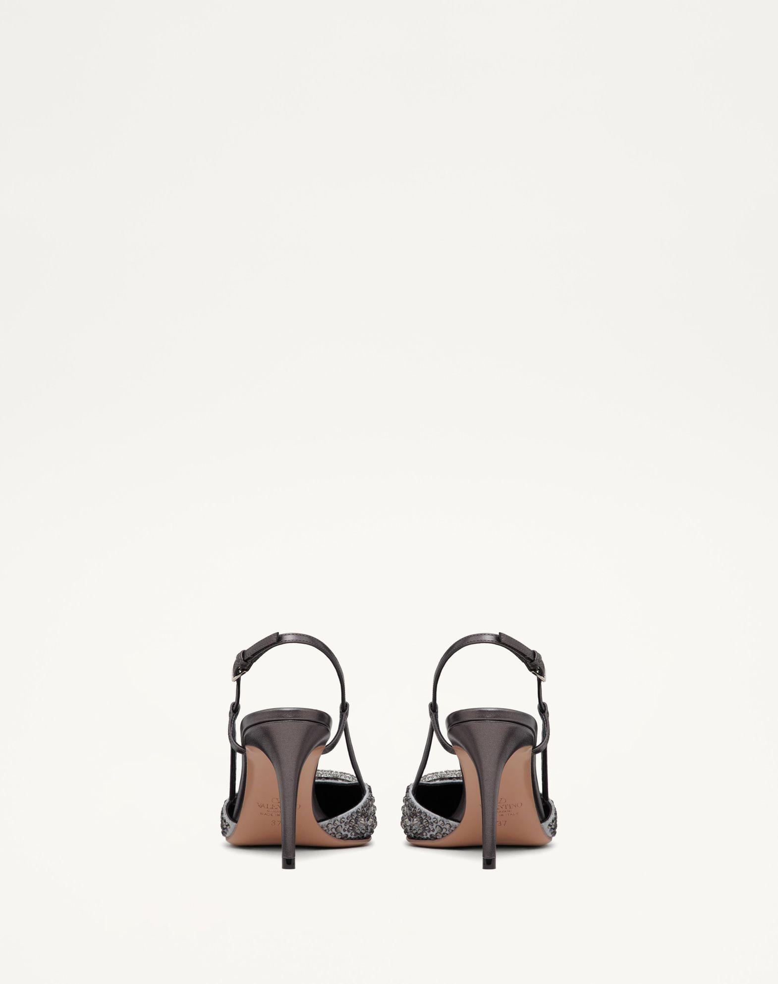 Embroidered Vlogo Signature Slingback Pump With Crystals 80 Mm Product Image