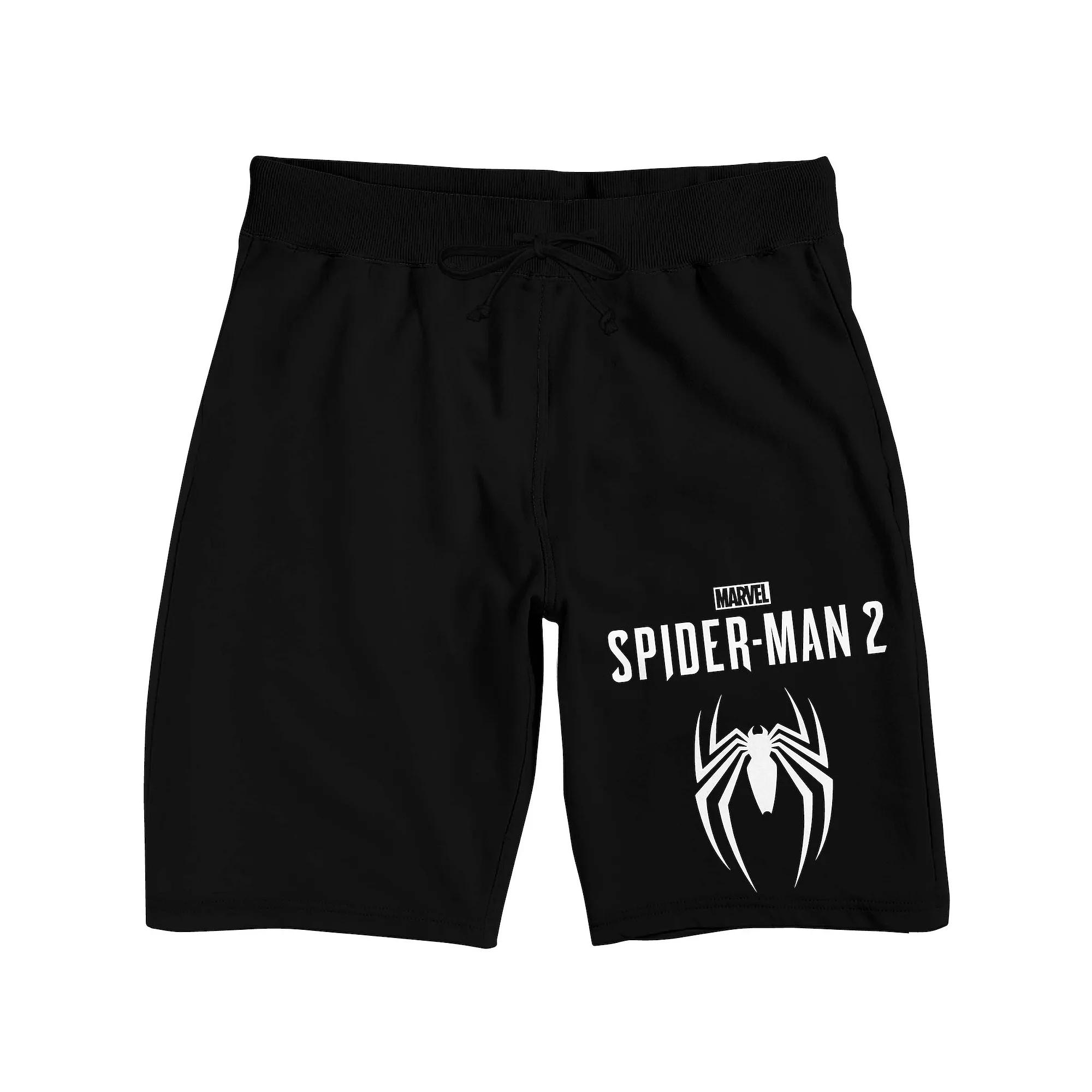 Men's Marvel Spider-Man 2 Game Logo Pajama Shorts, Size: XXL, Black Product Image