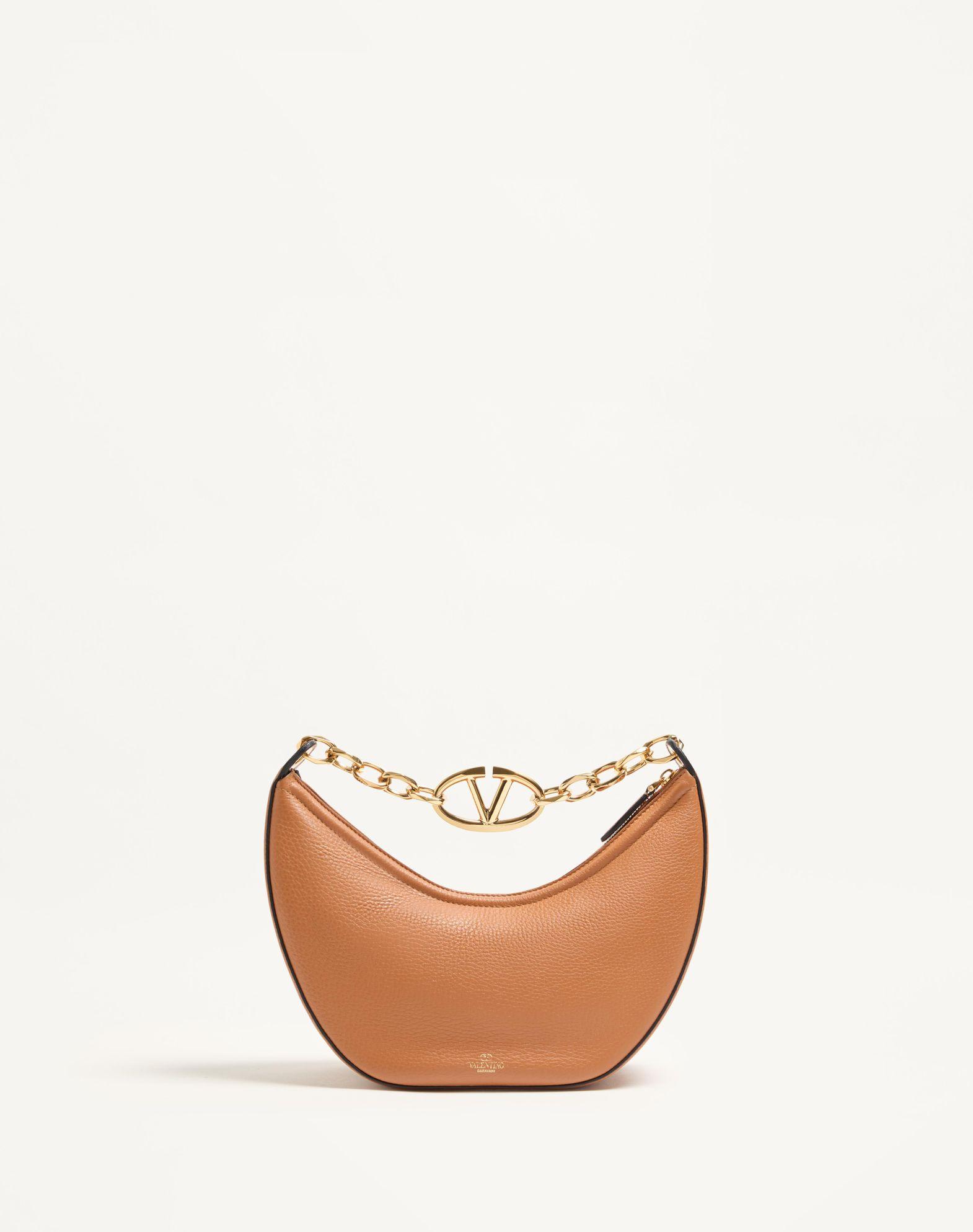 Small Vlogo Moon Hobo Bag In Grainy Calfskin With Chain Product Image