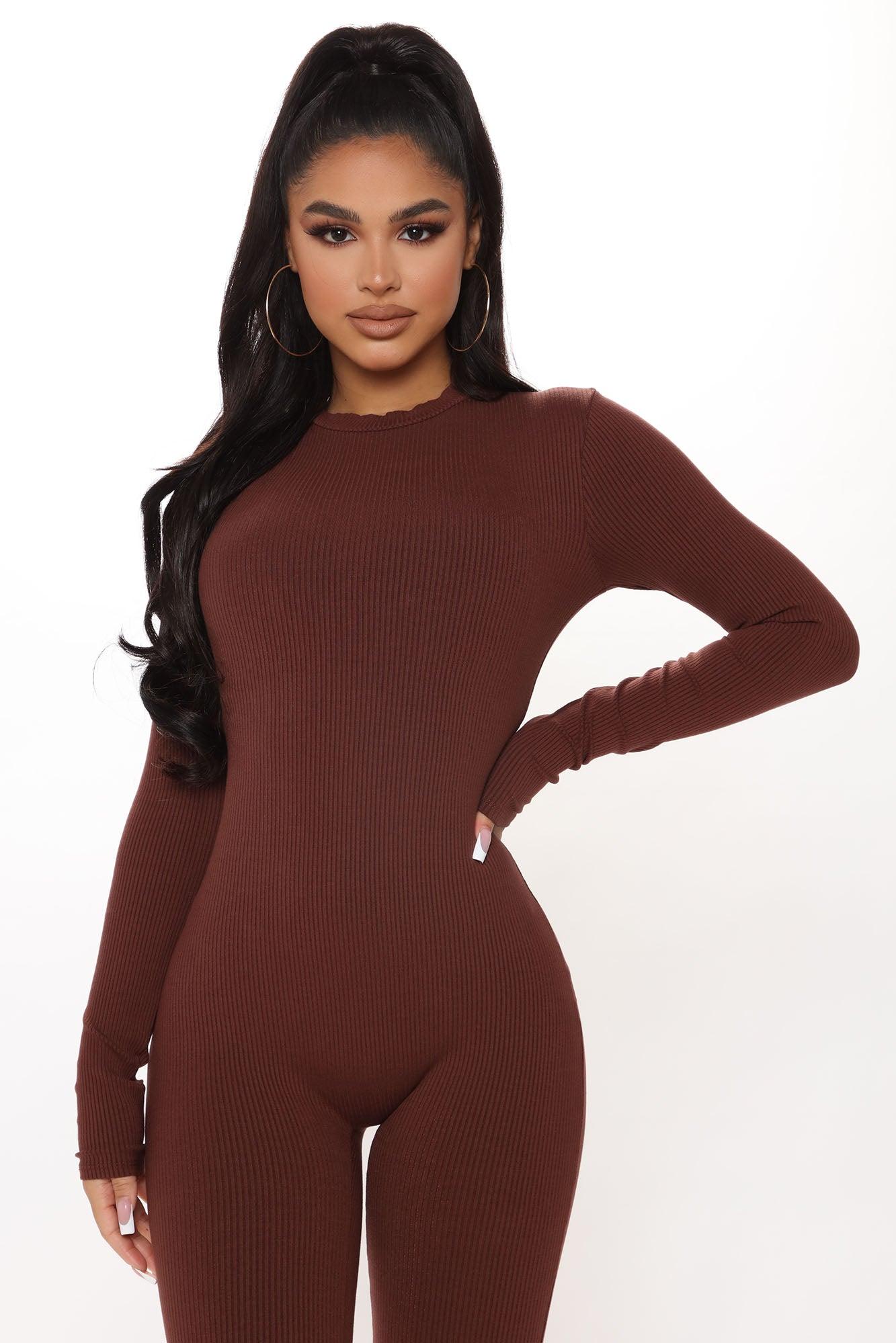 Maribel Snatched Jumpsuit - Chestnut Product Image