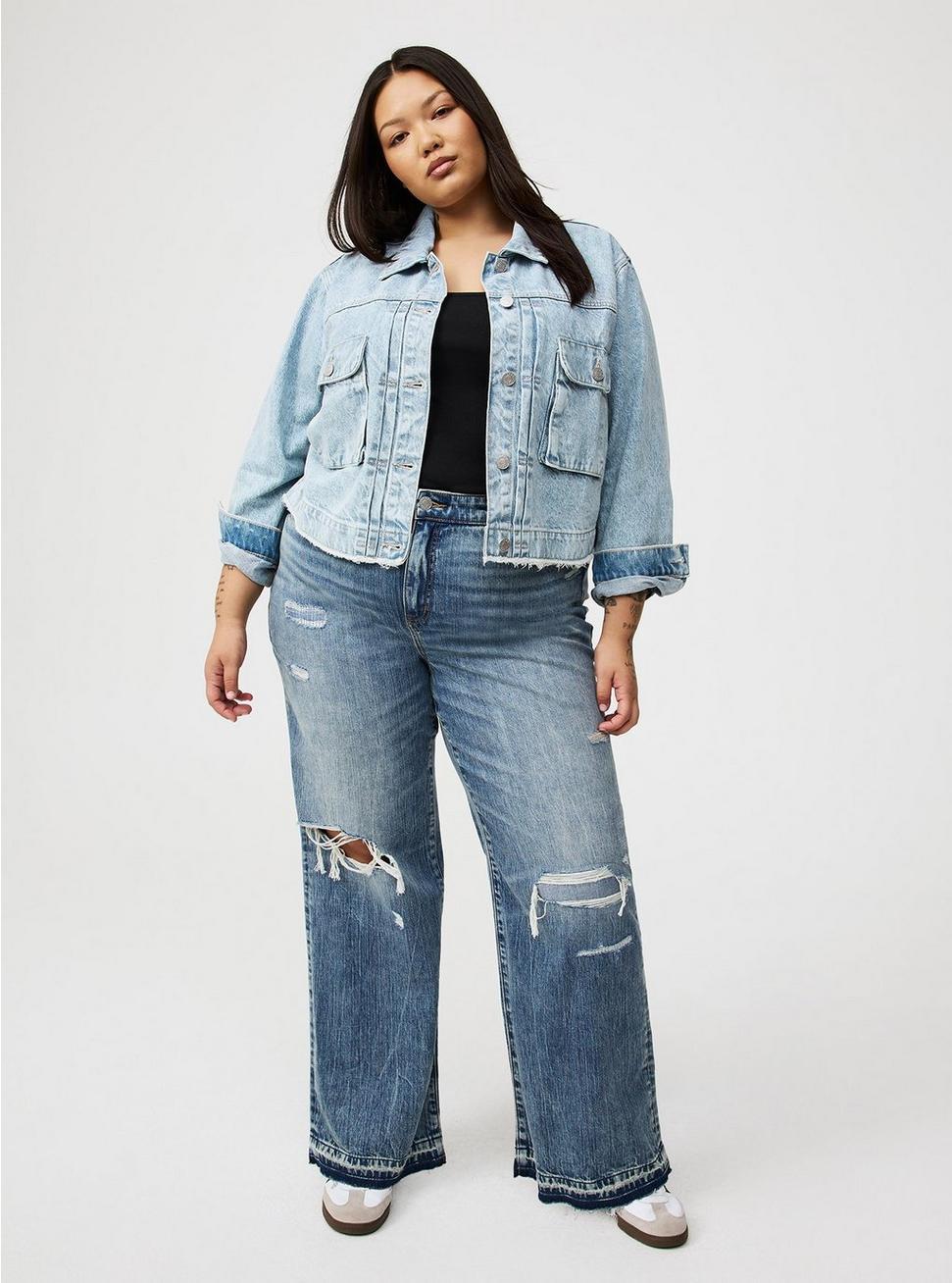 Vintage Denim Trucker Jacket Product Image