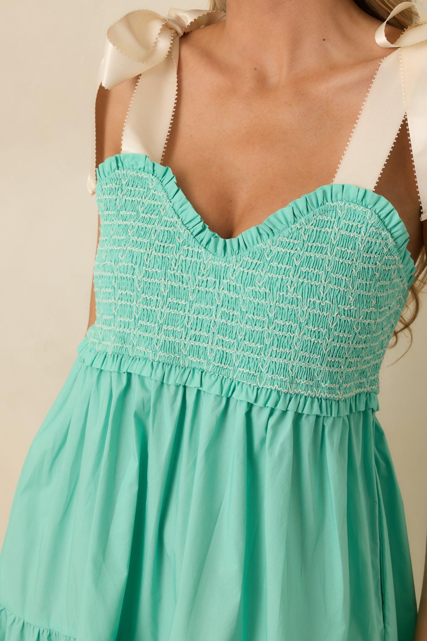 The Felicity Mint Green Cotton Midi Dress L / Mint Product Image