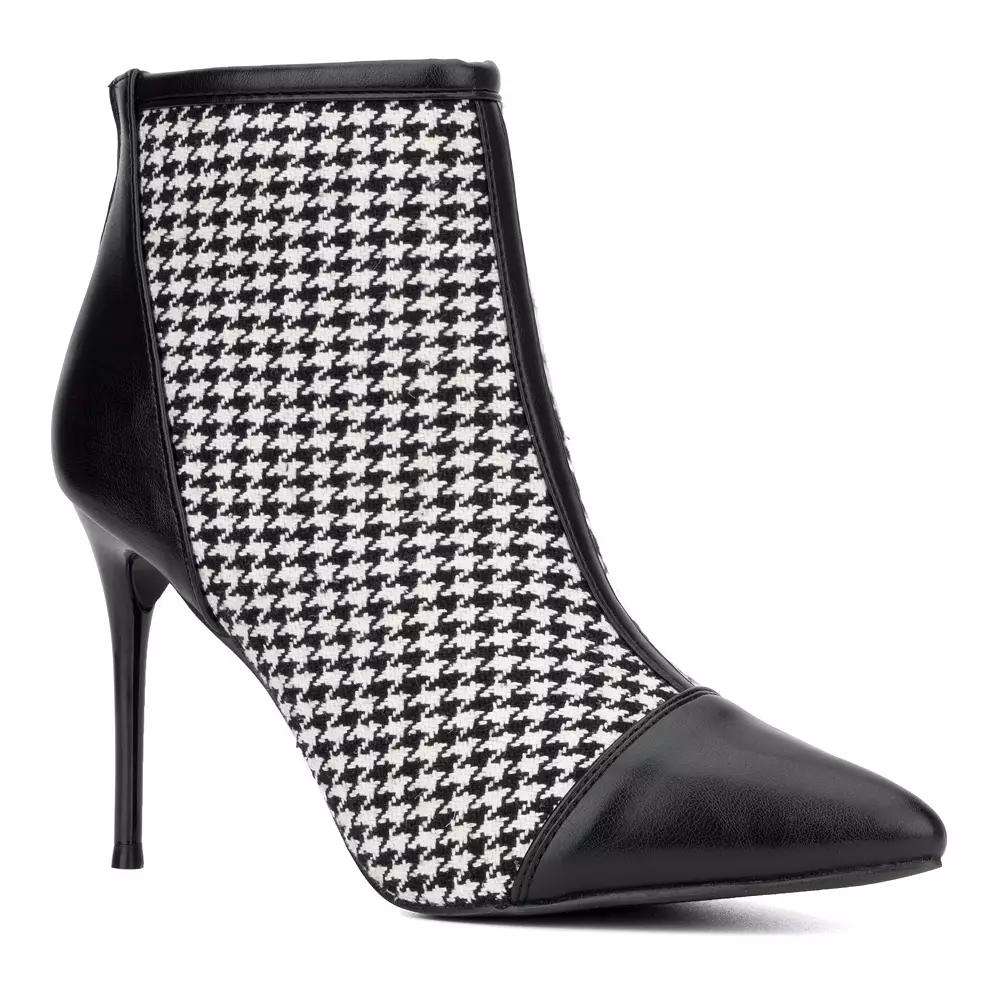 New York & Company Charlie Women's Heeled Ankle Boots, Size: 8, Black White Product Image