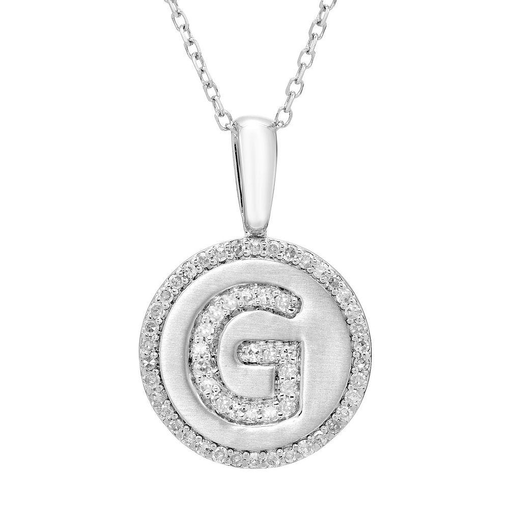 It's Personal Sterling Silver & Diamond Accent Initial Pendant Necklace, Women's, Size: 18" Product Image